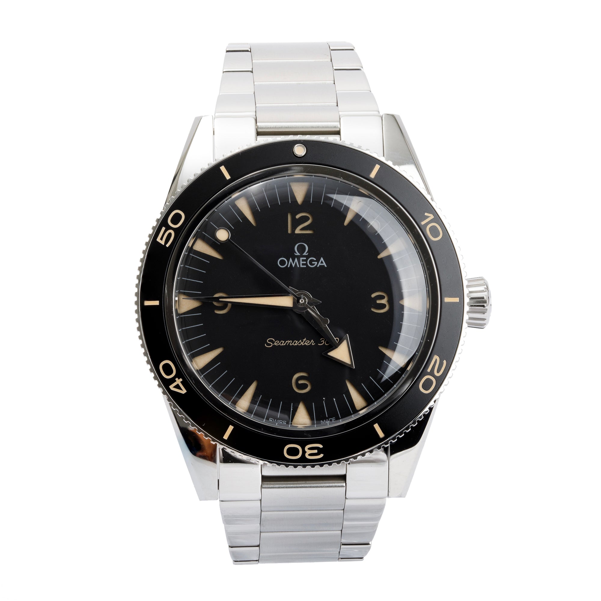 Omega Stainless Steel Seamaster 300 Co-Axial Master Chronometer 41MM Automatic Watch w/ Box & Papers