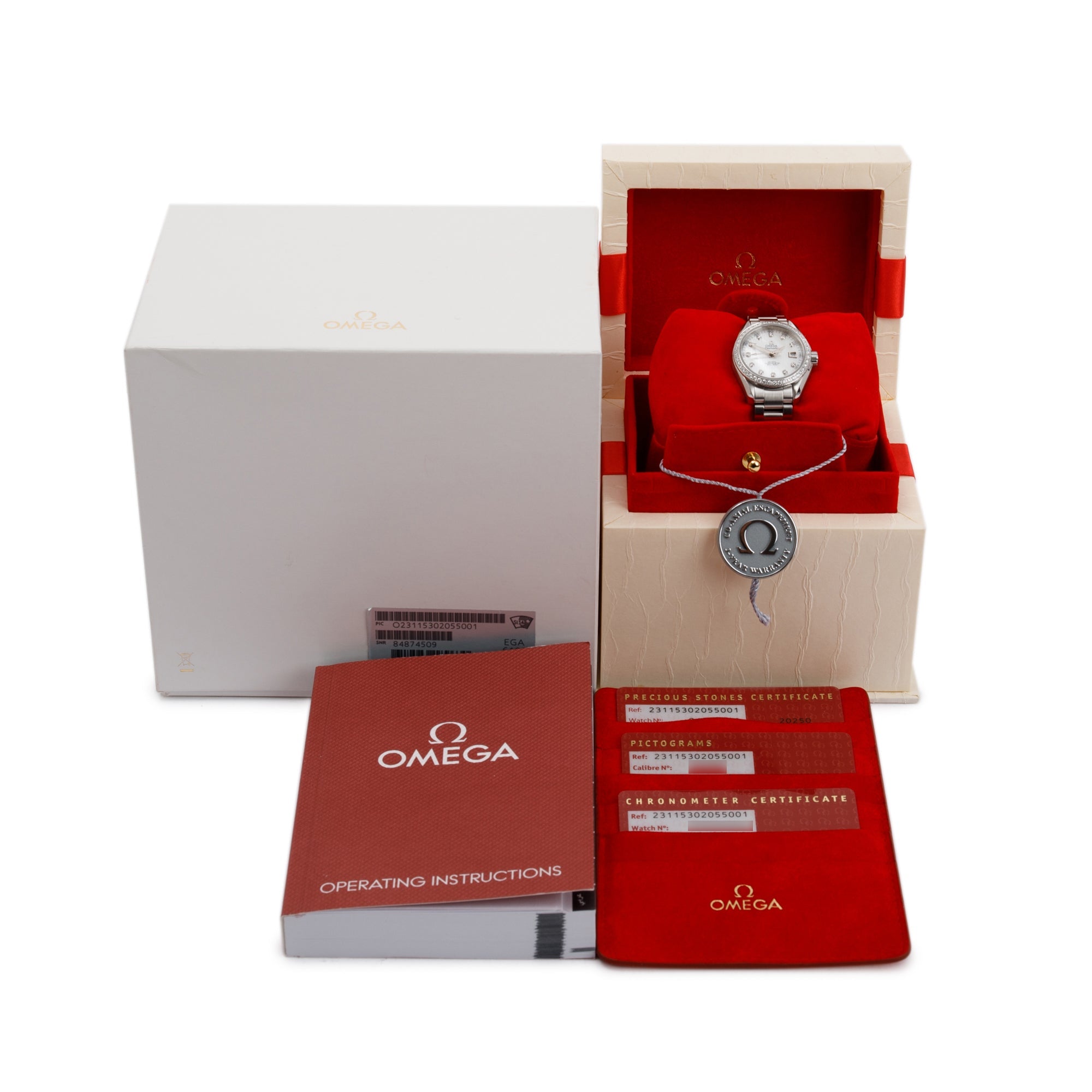 Omega Stainless Steel Seamaster Aqua Terra 150M Chronometer Diamond Bezel 30MM Automatic Watch w/ Box & Papers