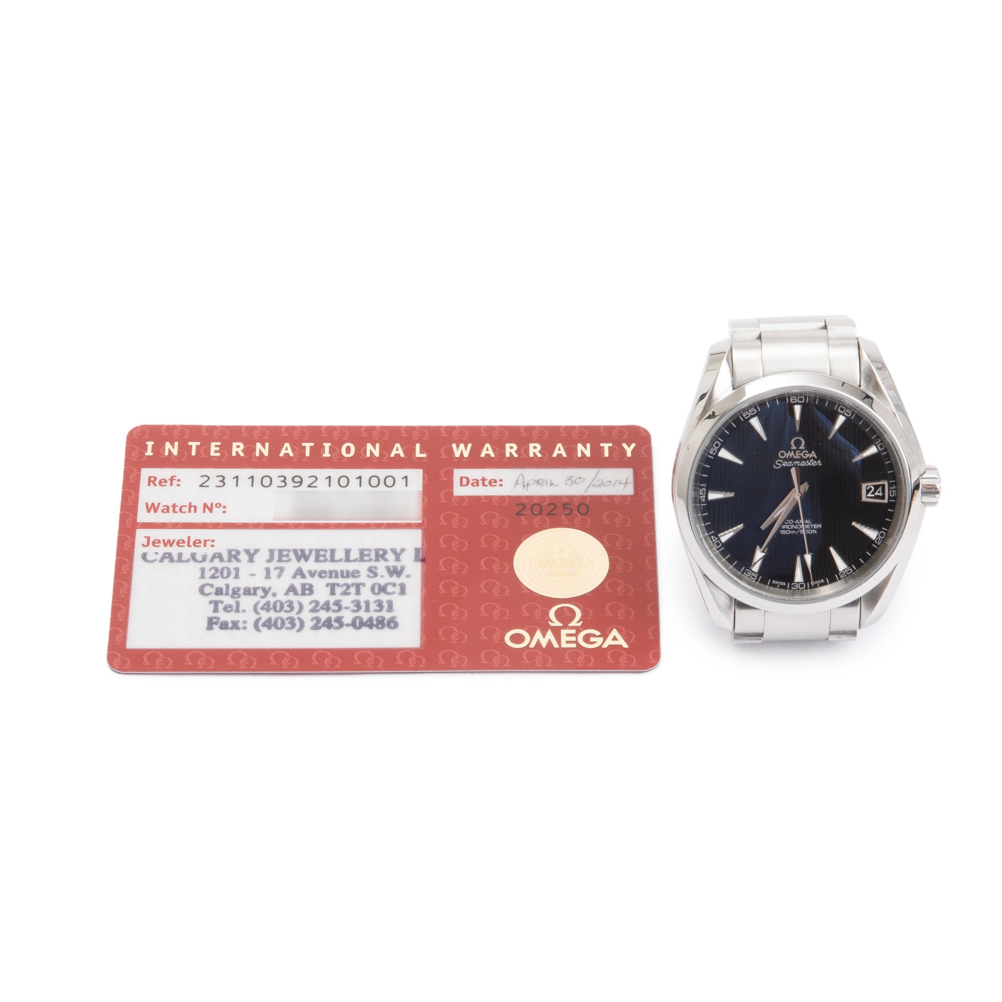 Omega Stainless Steel Seamaster Aqua Terra Co-Axial Chronometer 150M 38.5 MM Automatic Watch w/ Box & Papers