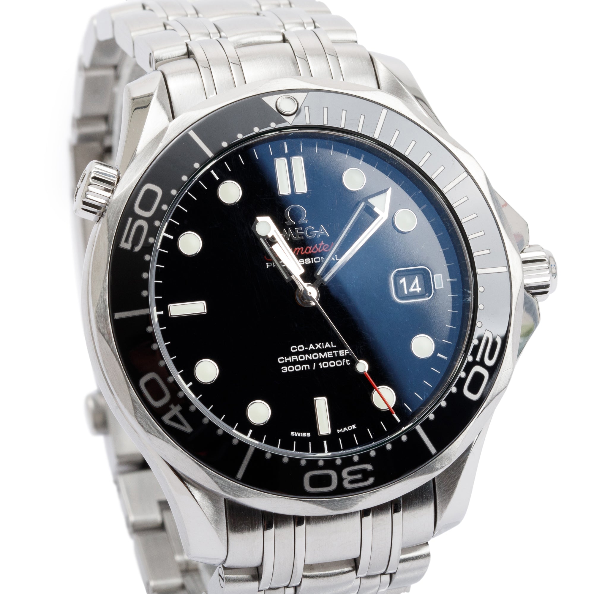 Omega Stainless Steel Seamaster Diver 300M Co-Axial Chronometer 41 MM Watch w/ Box & Papers