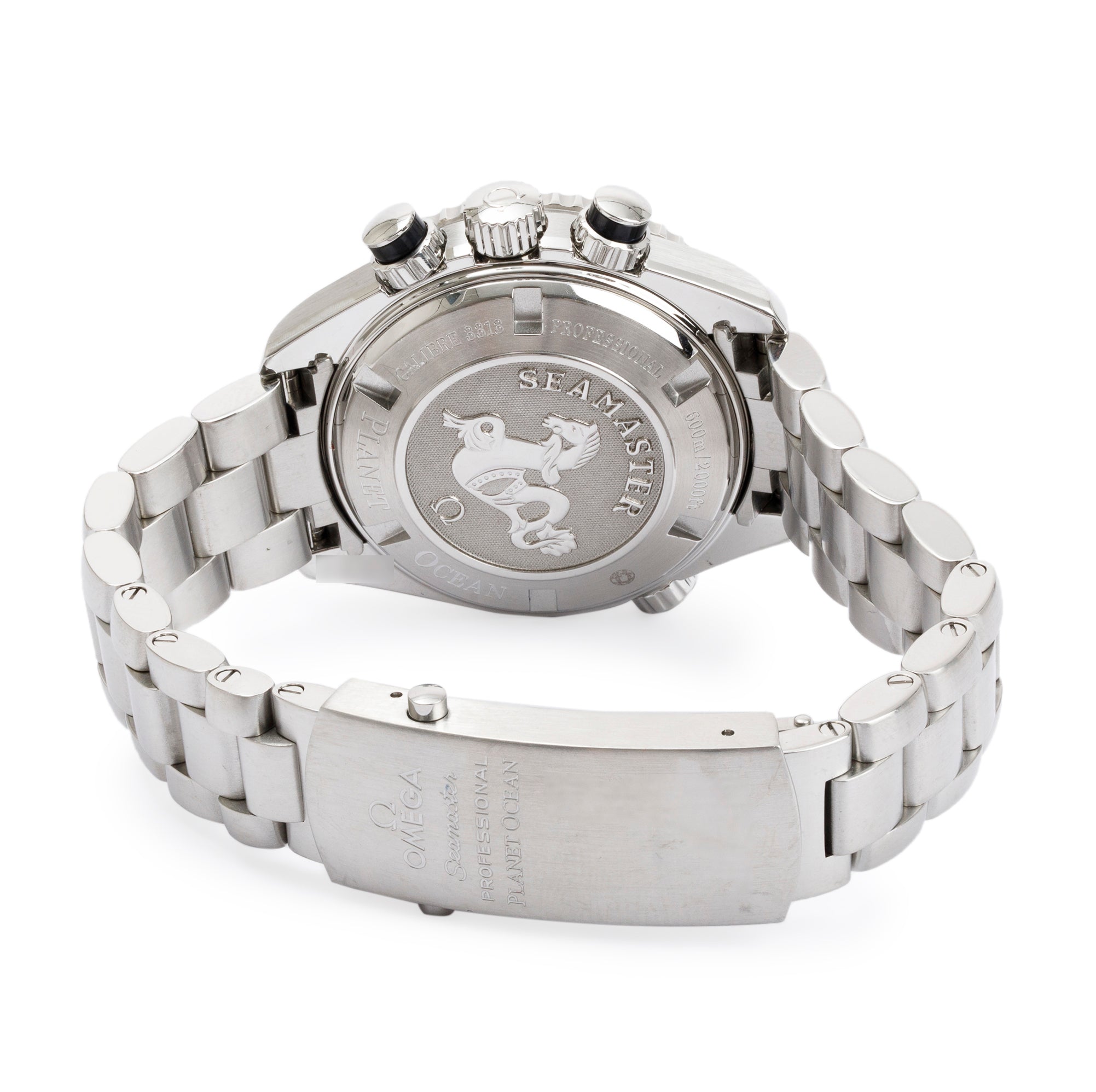 Omega Stainless Steel Seamaster Planet Ocean 600M Chronograph 37.5 MM Automatic Watch w/ Box & Papers