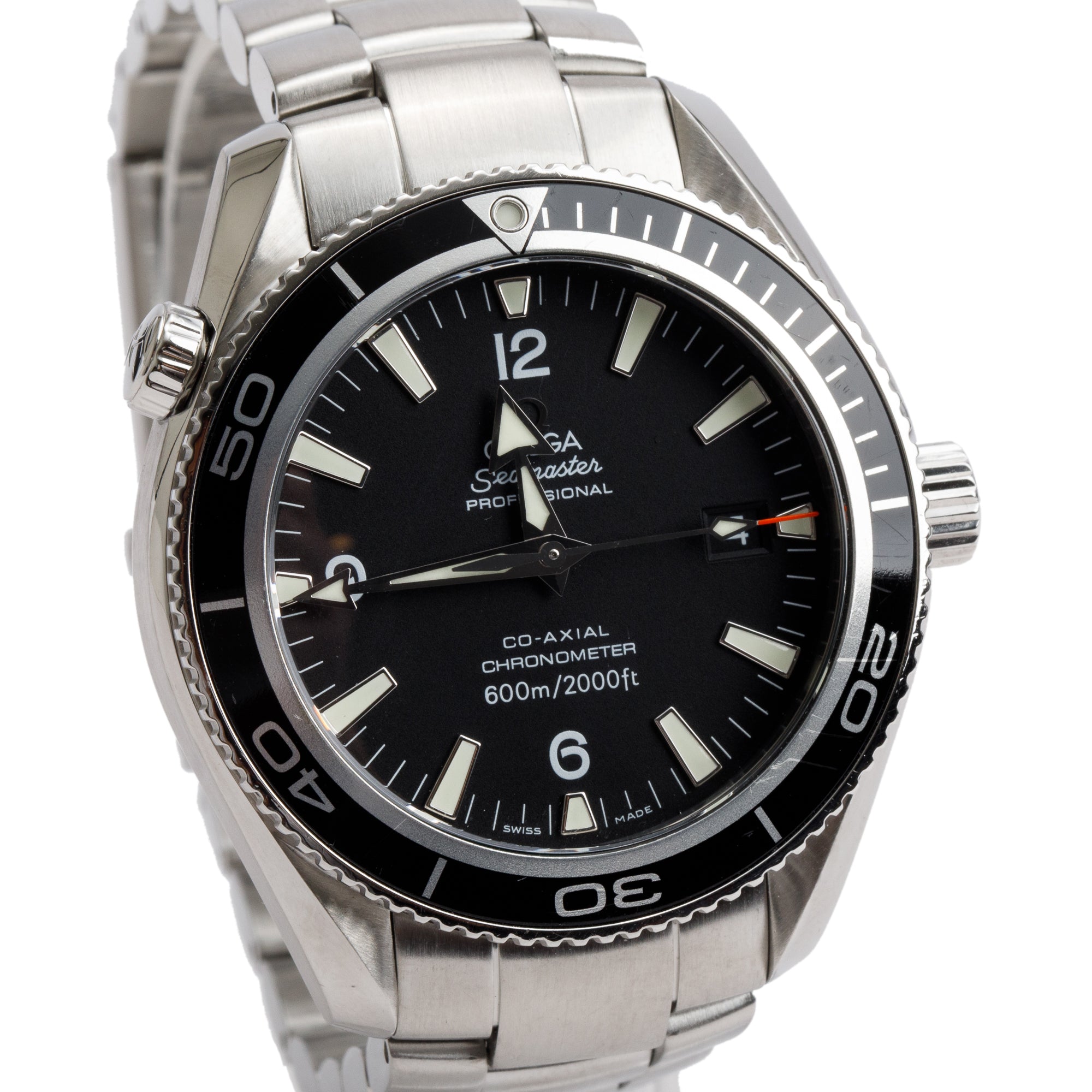 Omega Stainless Steel Seamaster Planet Ocean 600M Co-Axial Chronometer 42 MM Automatic Watch w/ Box & Papers