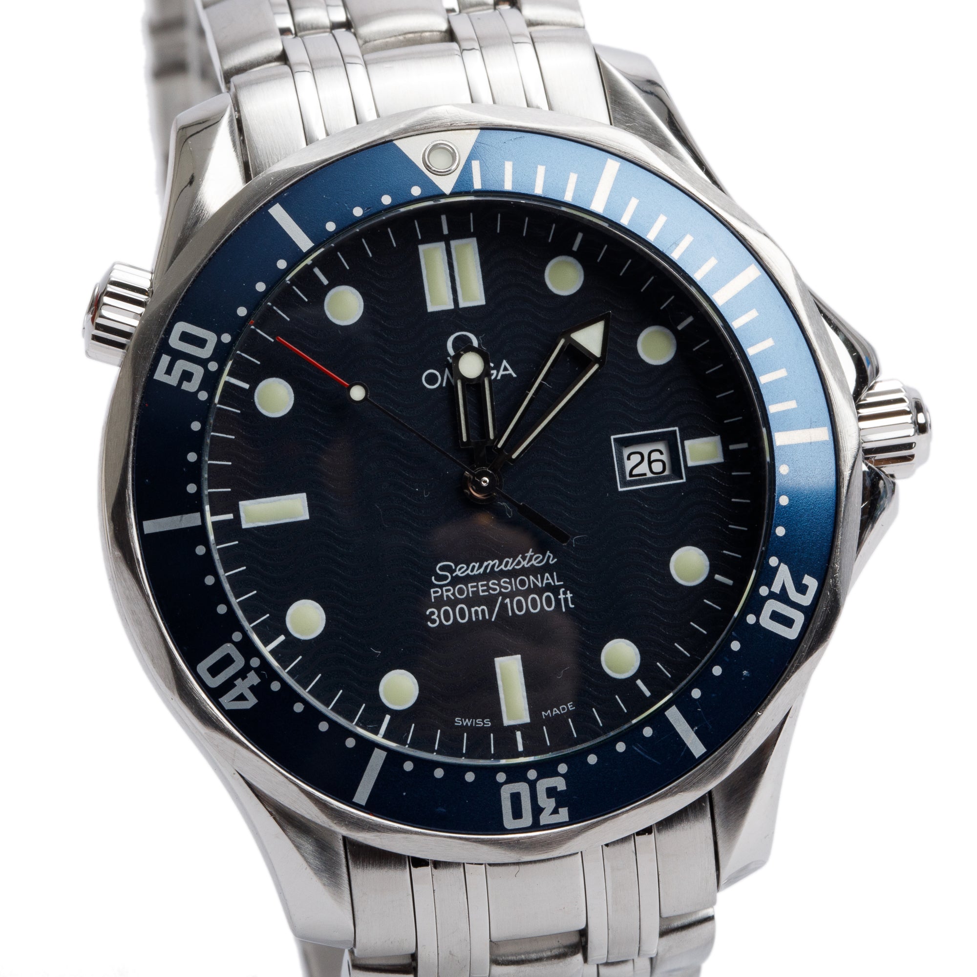 Omega Stainless Steel Seamaster Professional Diver 300M 41 MM Quartz Watch w/ Box & Service Papers