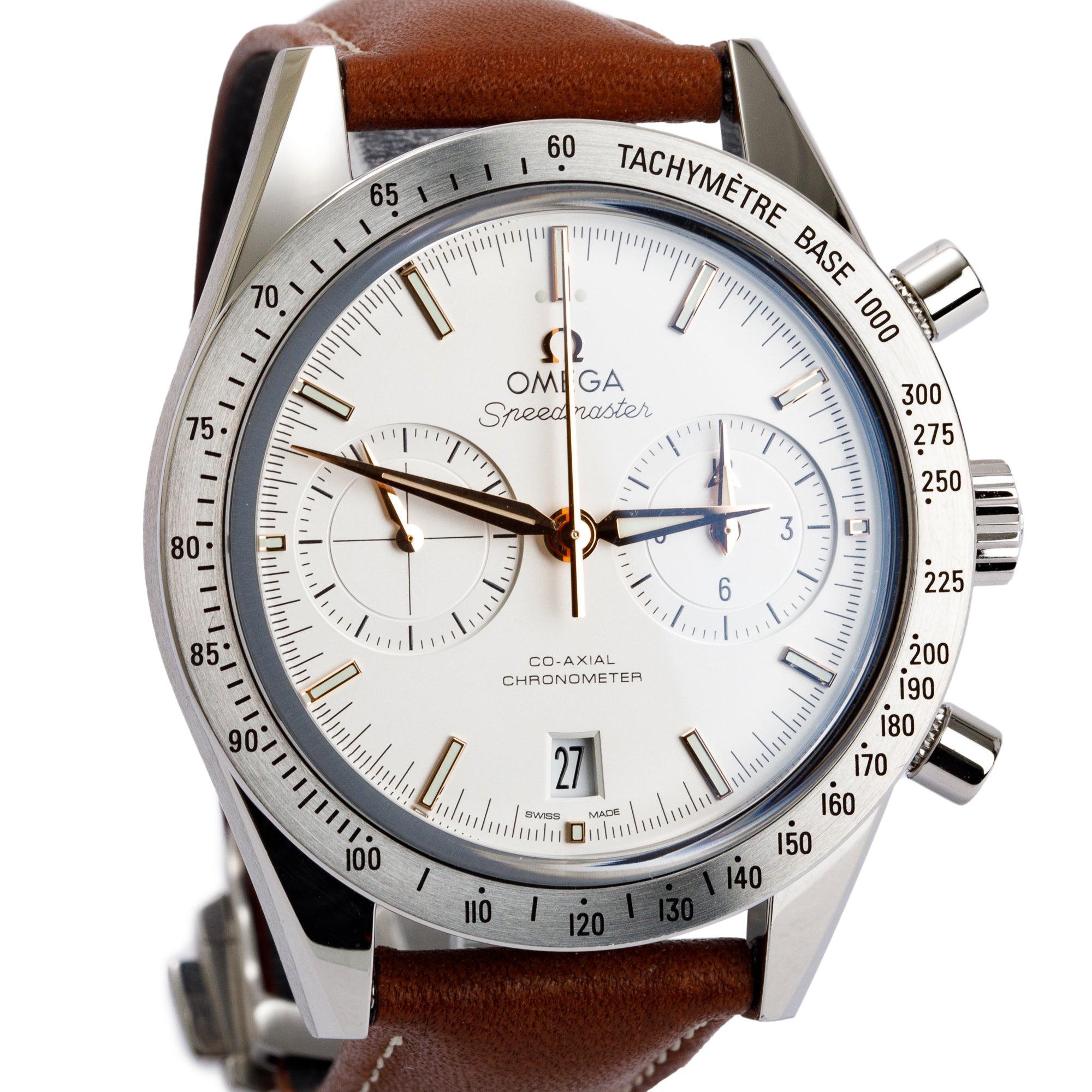 Omega Stainless Steel Speedmaster '57 41.5 MM Co-Axial Chronograph Automatic Watch w/ Box