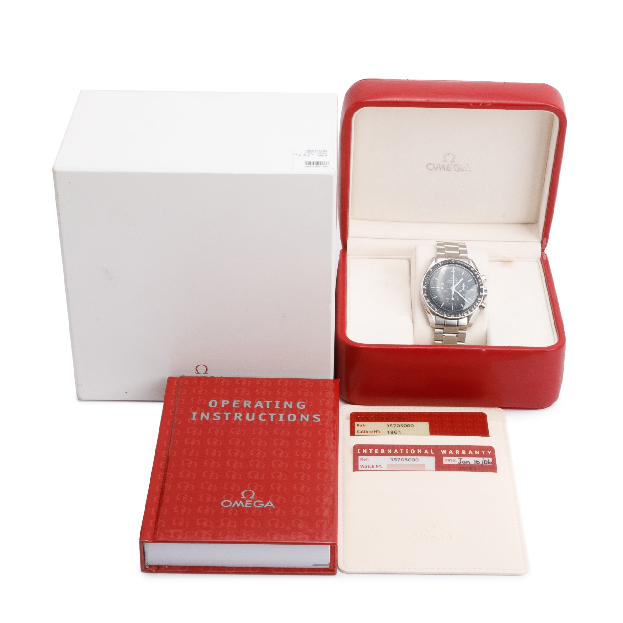 Omega Stainless Steel Speedmaster Moonwatch Professional 42 MM Watch w/ Box & Papers