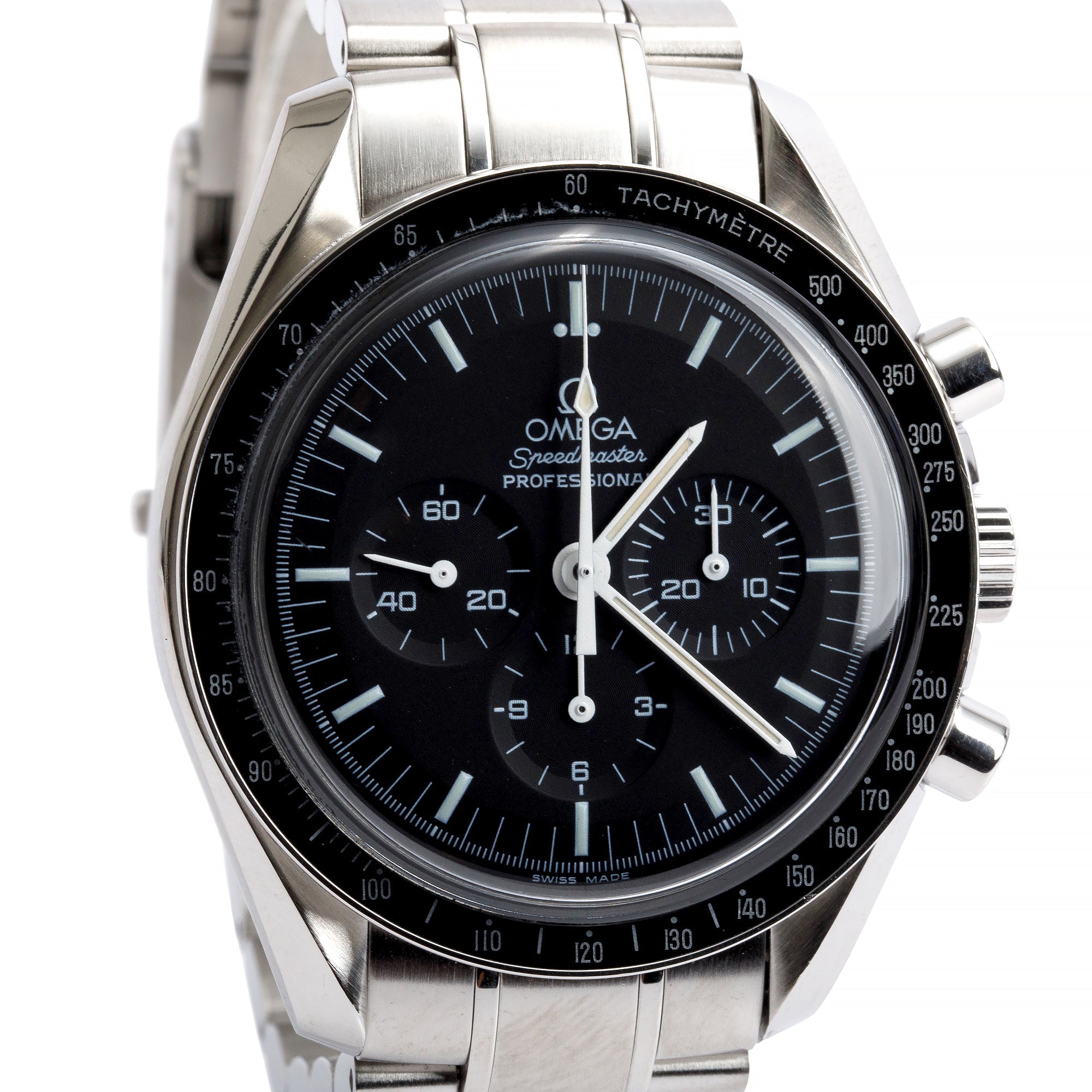 Omega Stainless Steel Speedmaster Moonwatch Professional 42 MM Watch w/ Box & Papers