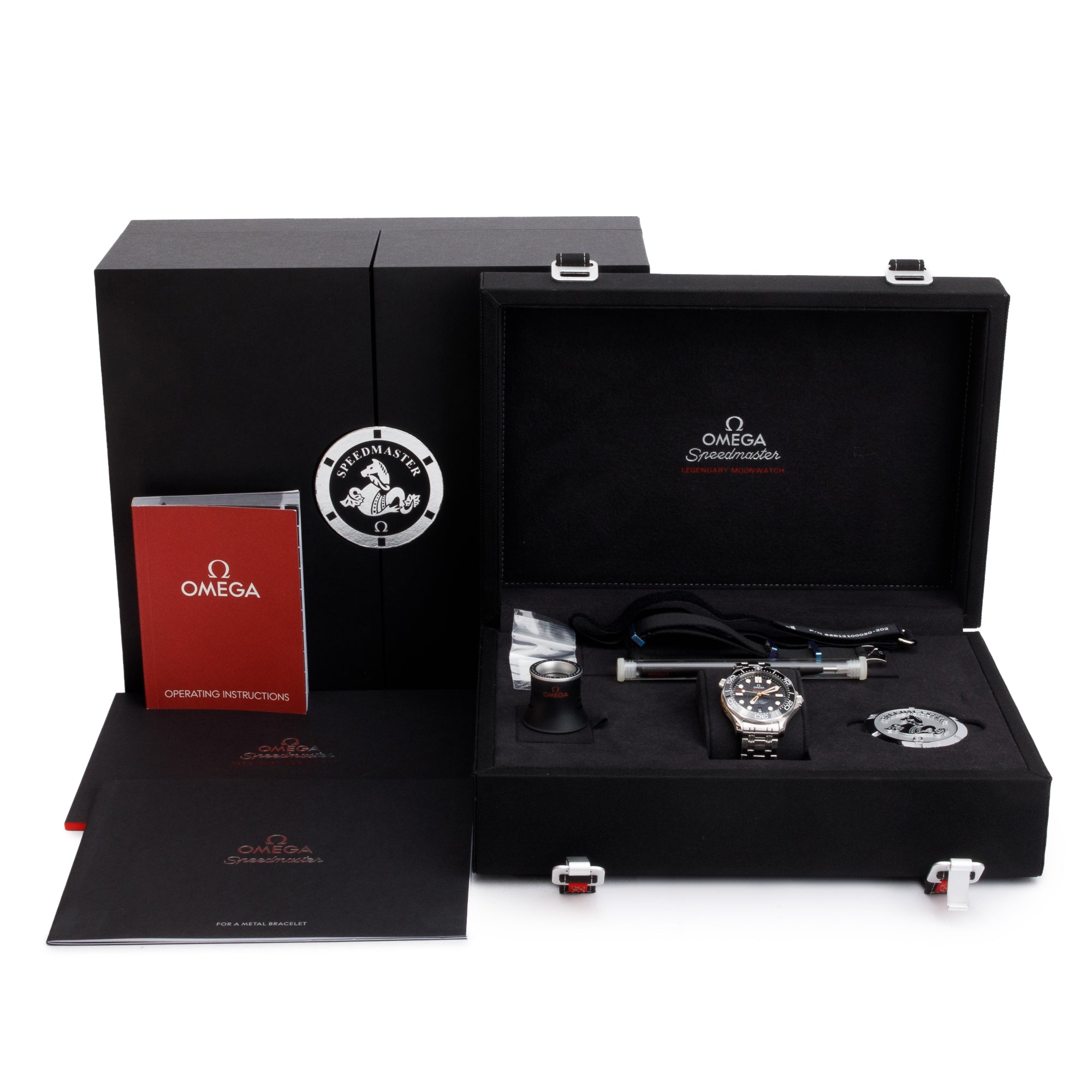 Omega Stainless Steel Speedmaster Professional 42 MM Chronograph MoonWatch w/ Box & Papers