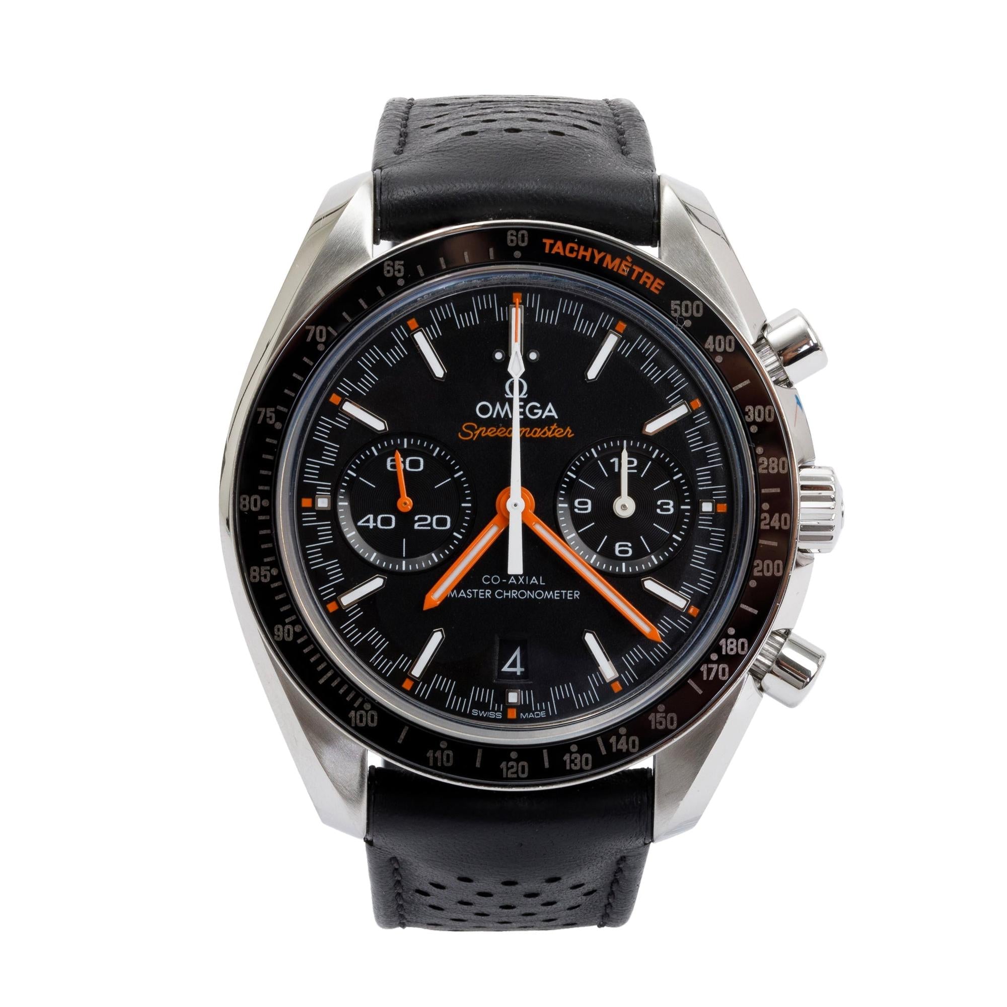 Omega Stainless Steel Speedmaster Racing Co-Axial Master Chronometer 44.25MM Chronograph Automatic Watch w/ Box & Papers