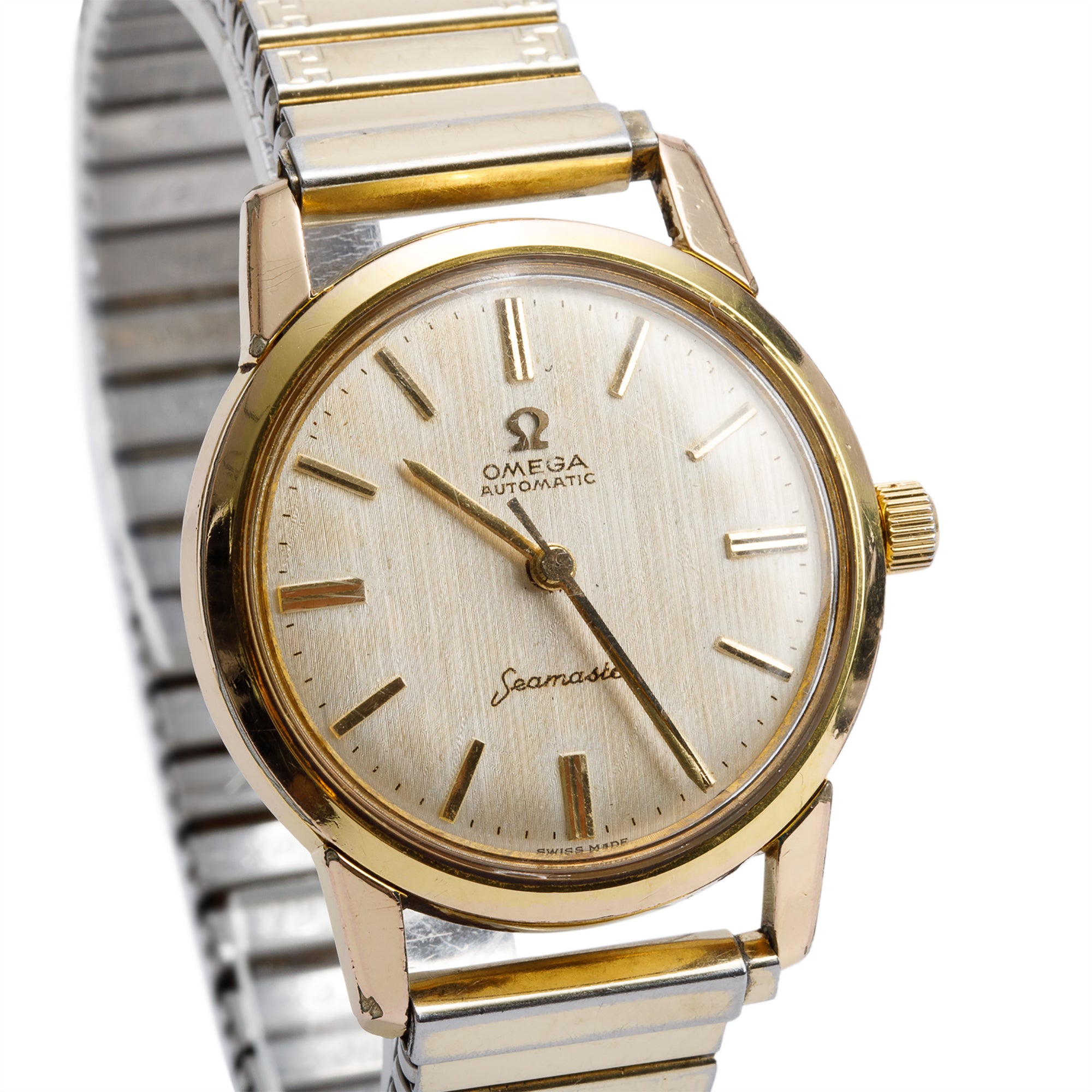 Omega Vintage Gold-Plated Stainless Steel Seamaster 34 MM Automatic Watch
