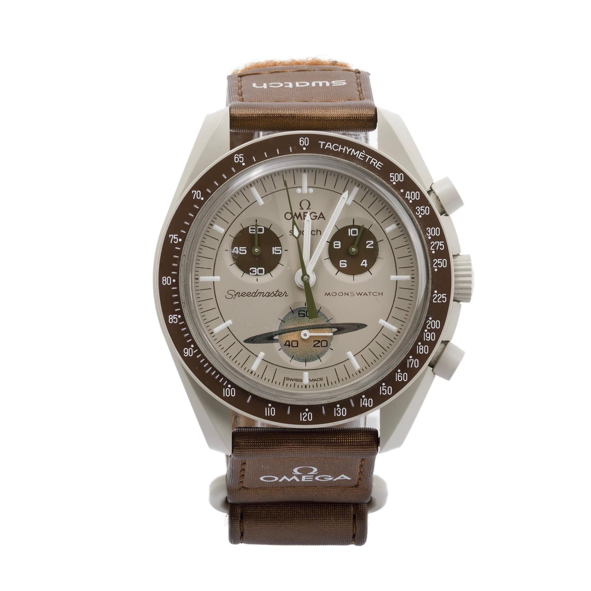 Swatch Omega Mission to Saturn 腕時計 Omega X Swatch 2022 Bioceramic Mission to Saturn MoonSwatch w/ Box