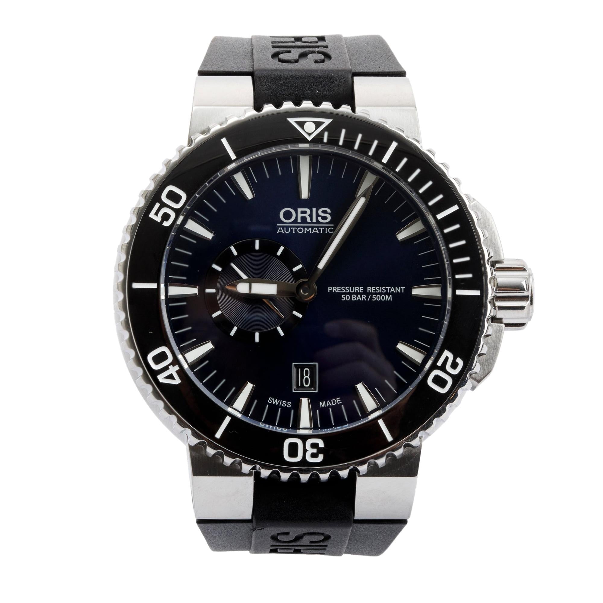 Oris Stainless Steel Aquis Small Second, Date 46 MM Automatic Watch