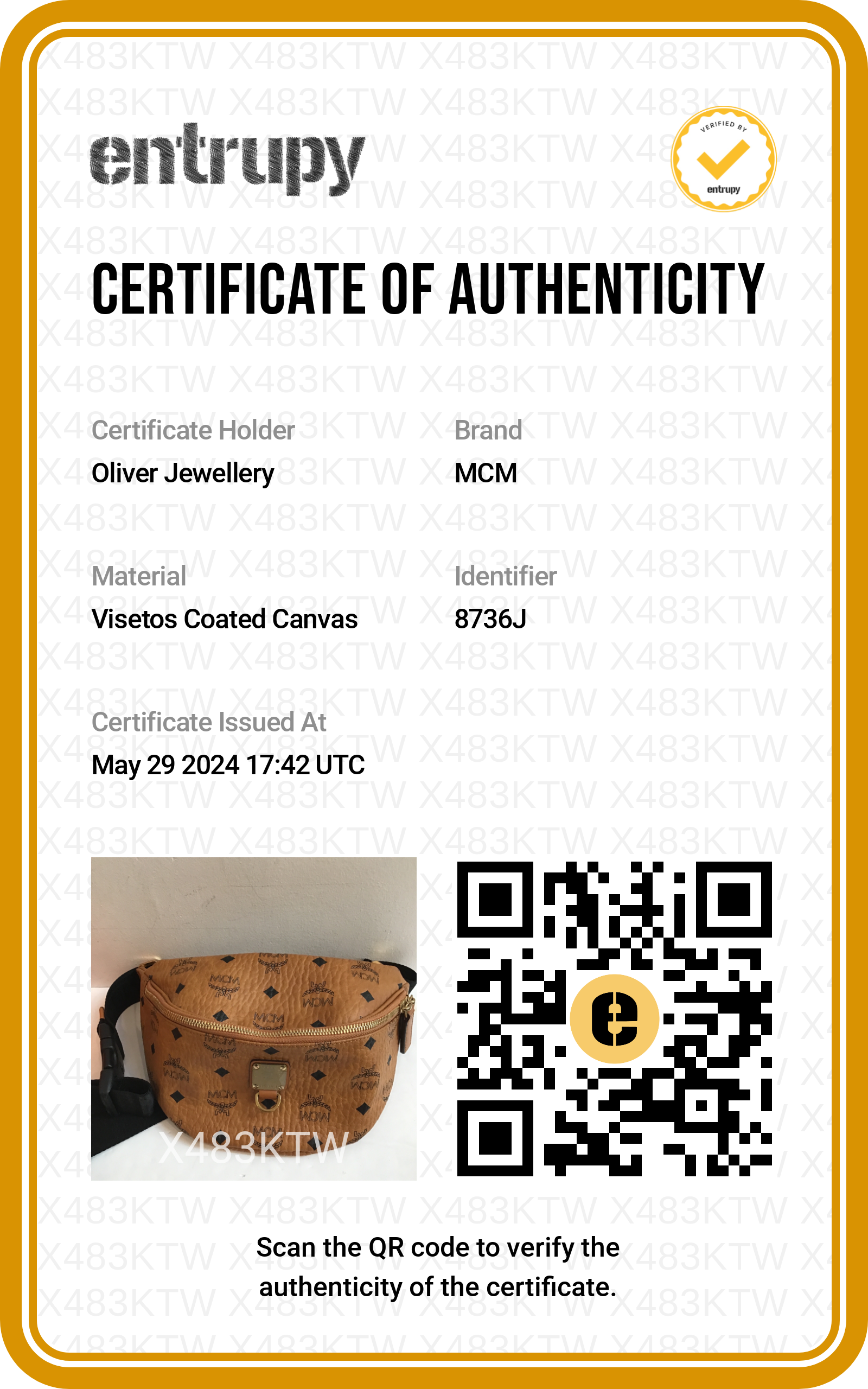 MCM Cognac Visetos Fursten Belt Bag