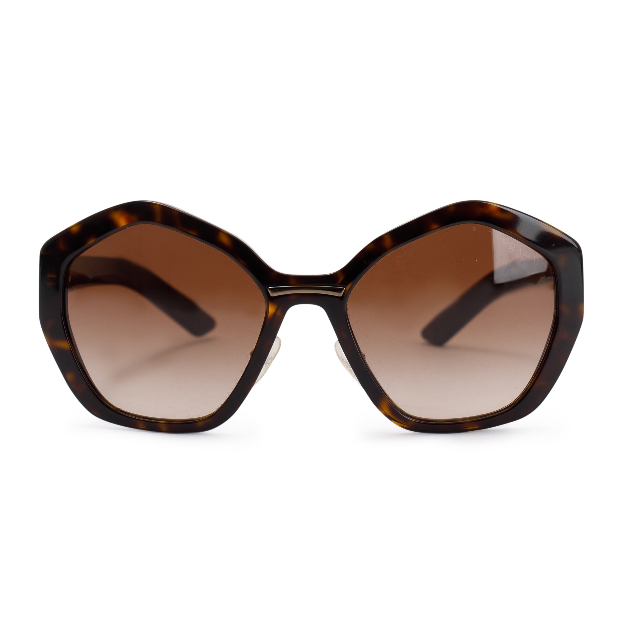 PRADA SPR 08X Geometric-Frame Sunglasses w/ Case