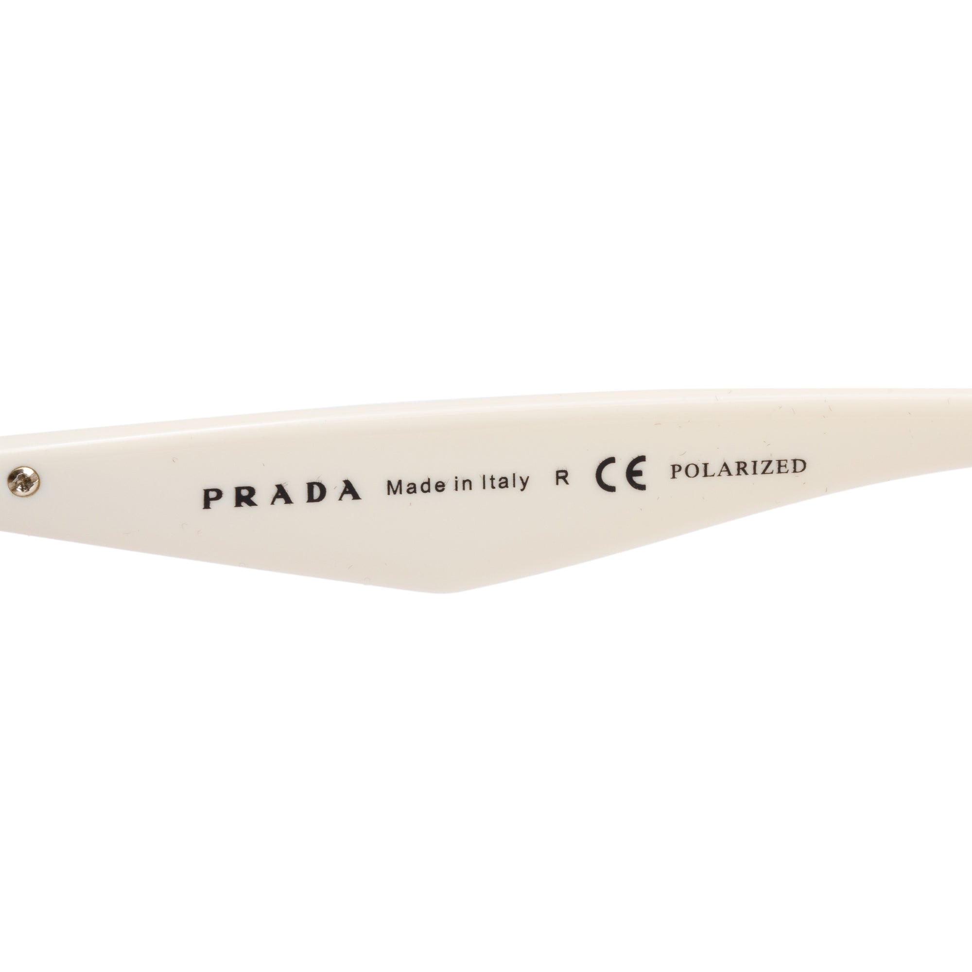 PRADA SPR 53Q White Acetate Aviator Symbole Sunglasses w/ Case