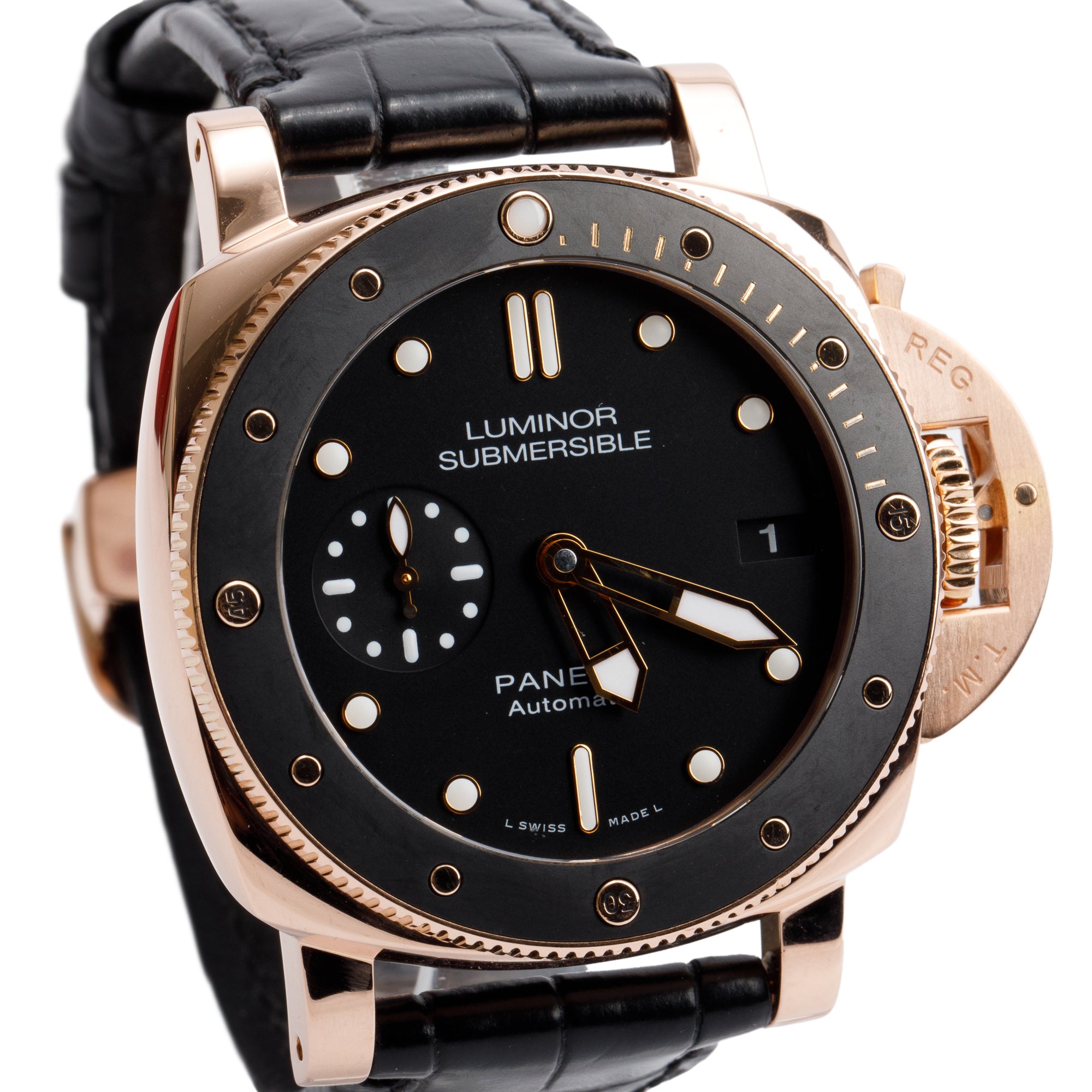 Panerai 18k Rose Gold Luminor Submersible 1950 3 Days 42 MM Automatic Watch PAM00684 w/ Box, Papers & Extra Straps