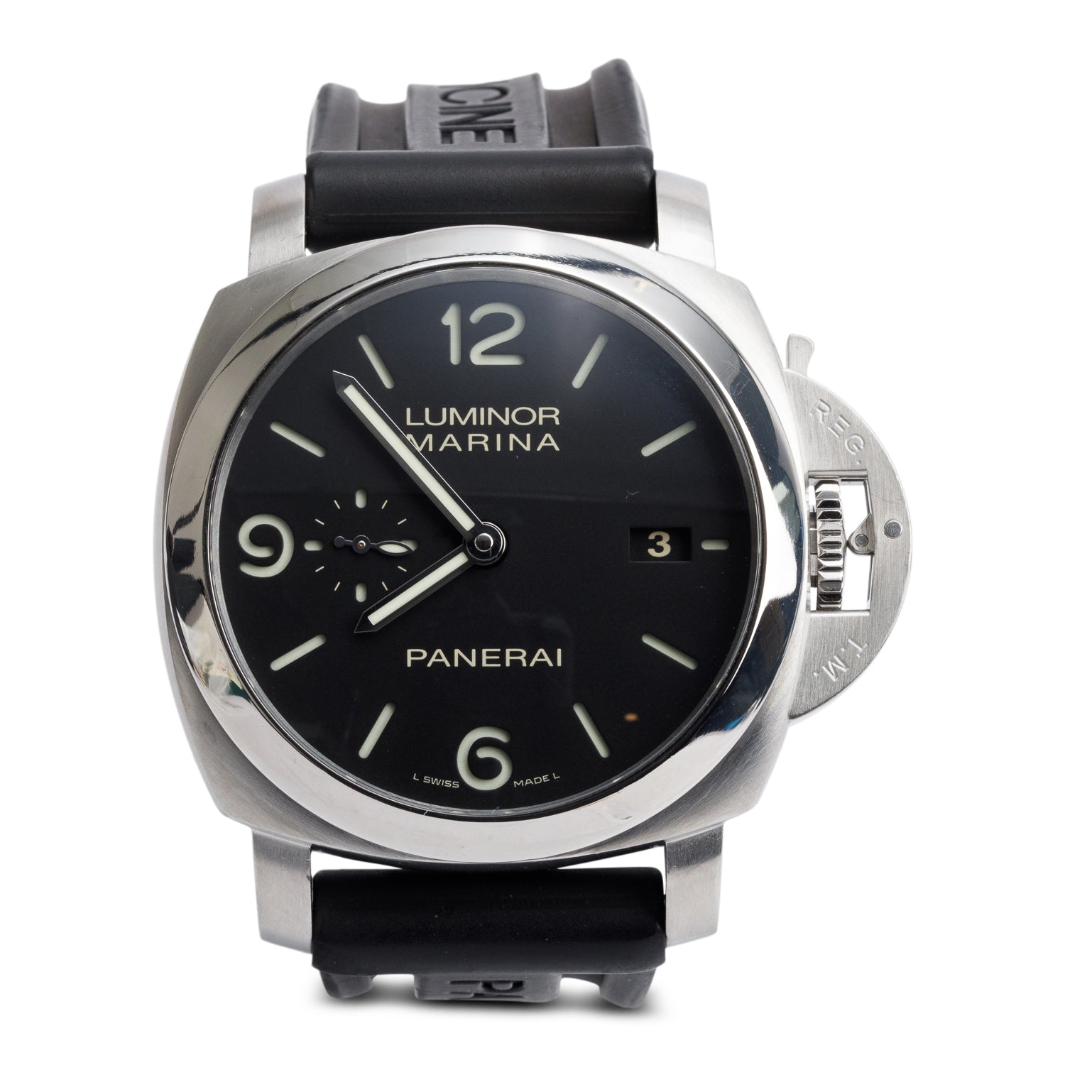 Panerai Stainless Steel Luminor Marina 1950 3 Days 44 MM Automatic Watch PAM00312 w/ Box, Papers & 3 Extra Straps