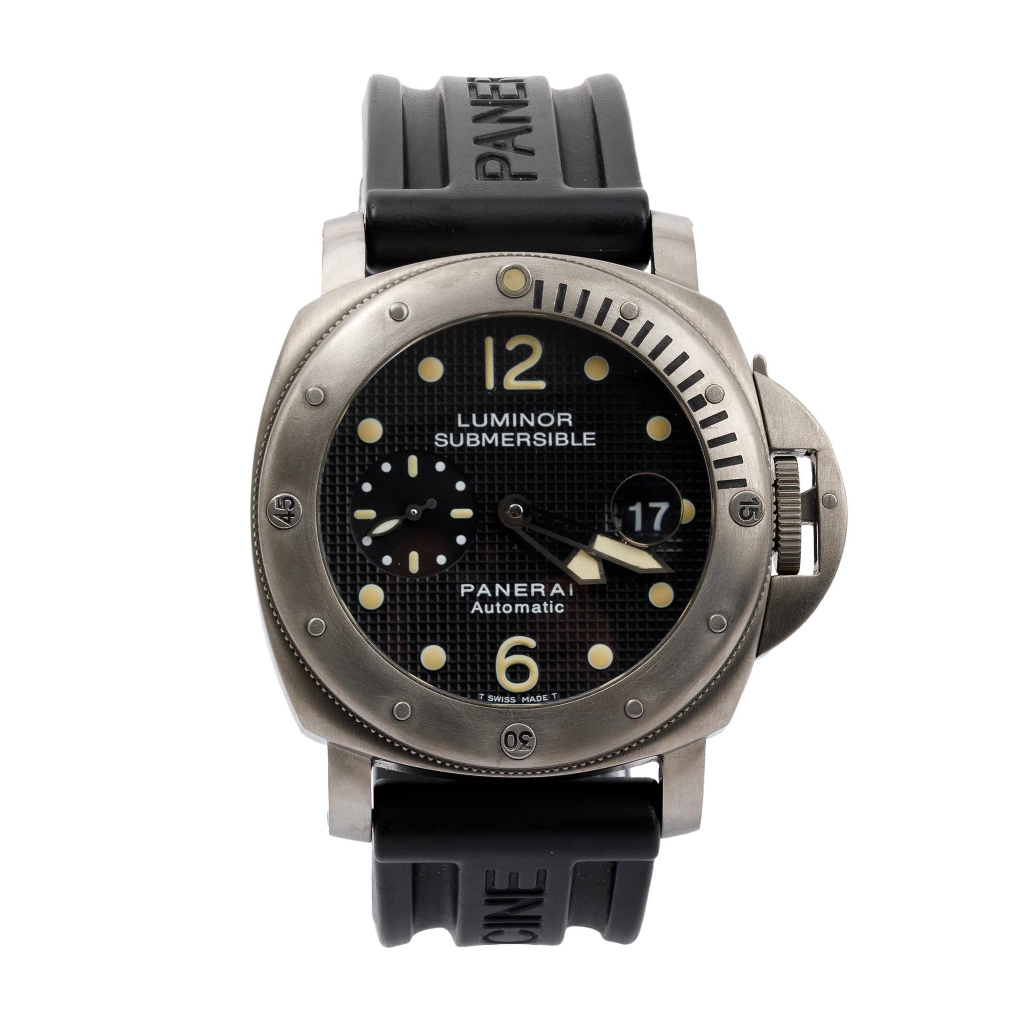 Panerai Titanium Luminor Submersible PAM00025 44mm Automatic Watch w/ Box & Papers