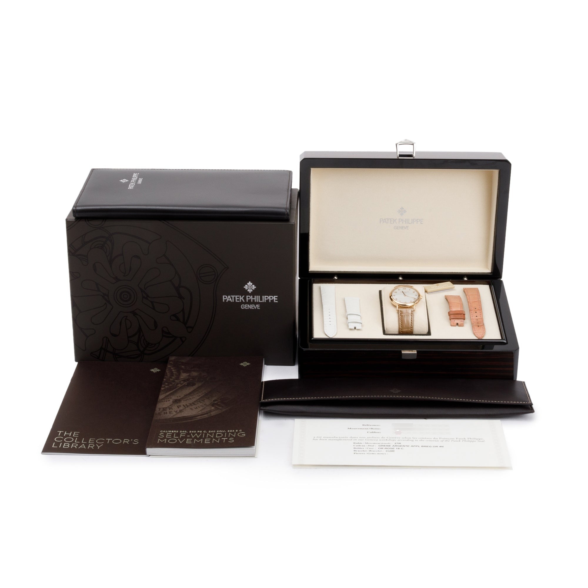 Patek Philippe 18k Rose Gold Calatrava 34.6 MM Watch w/ Box, Papers, Extra Straps