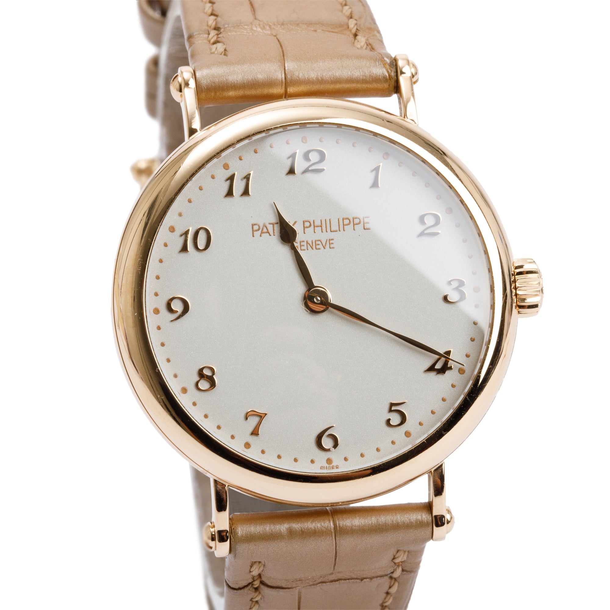 Patek Philippe 18k Rose Gold Calatrava 34.6 MM Watch w/ Box, Papers, Extra Straps