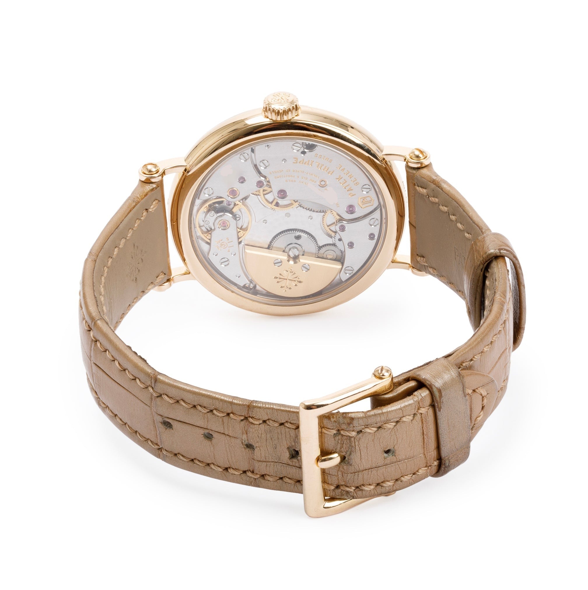 Patek Philippe 18k Rose Gold Calatrava 34.6 MM Watch w/ Box, Papers, Extra Straps