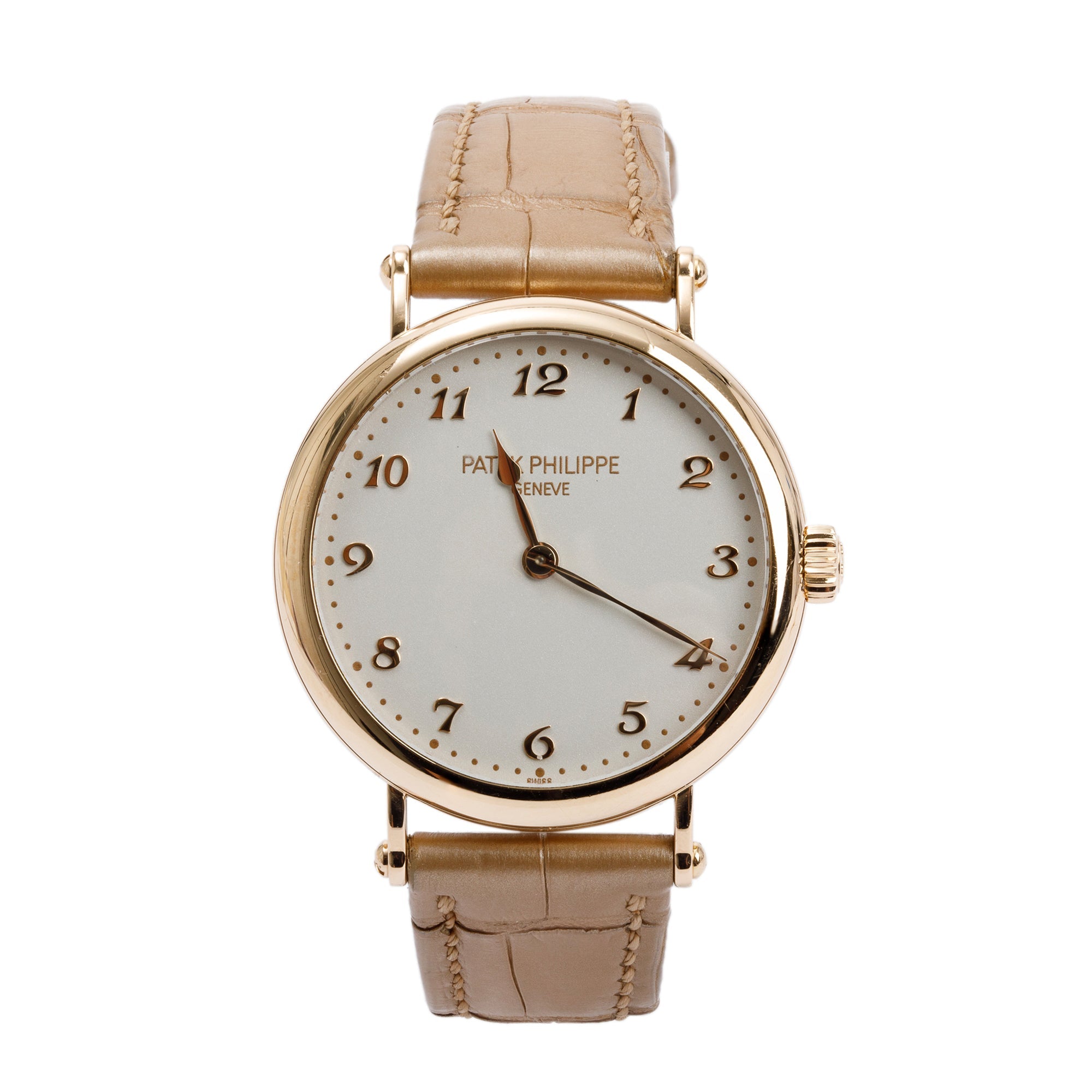 Patek Philippe 18k Rose Gold Calatrava 34.6 MM Watch w/ Box, Papers, Extra Straps