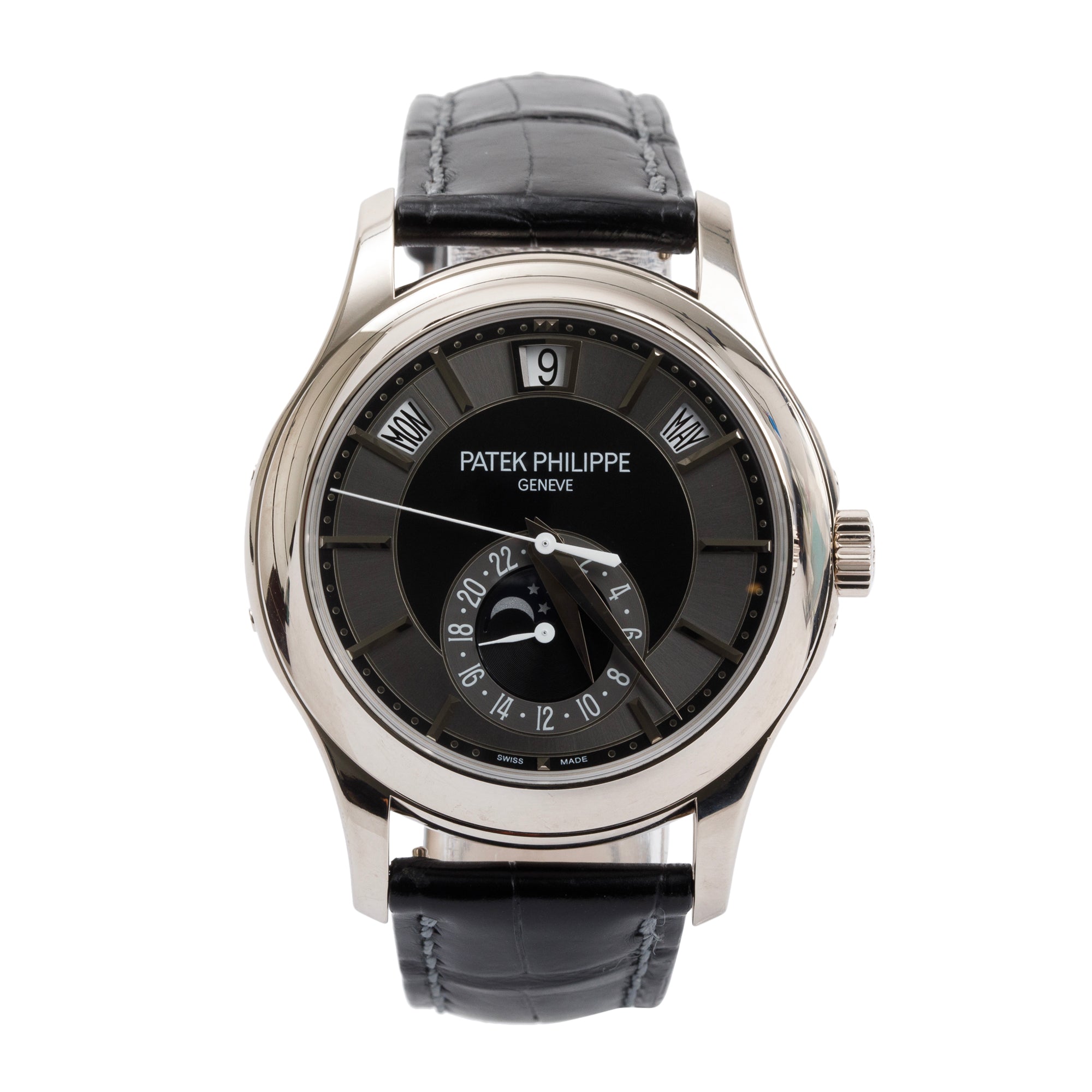 Patek Philippe 18k White Gold Annual Calendar 40 MM Watch w/ Box & Papers