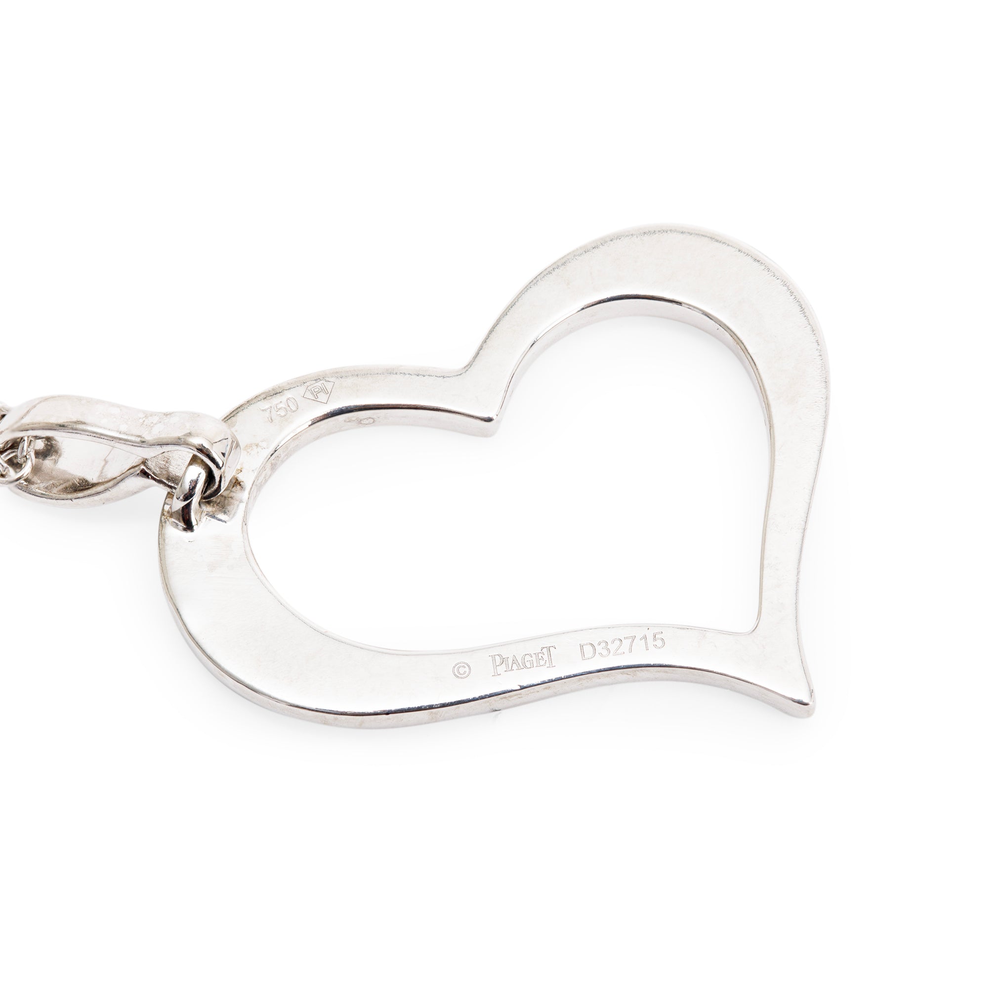 Piaget 18k White Gold Diamond Heart Pendant Necklace
