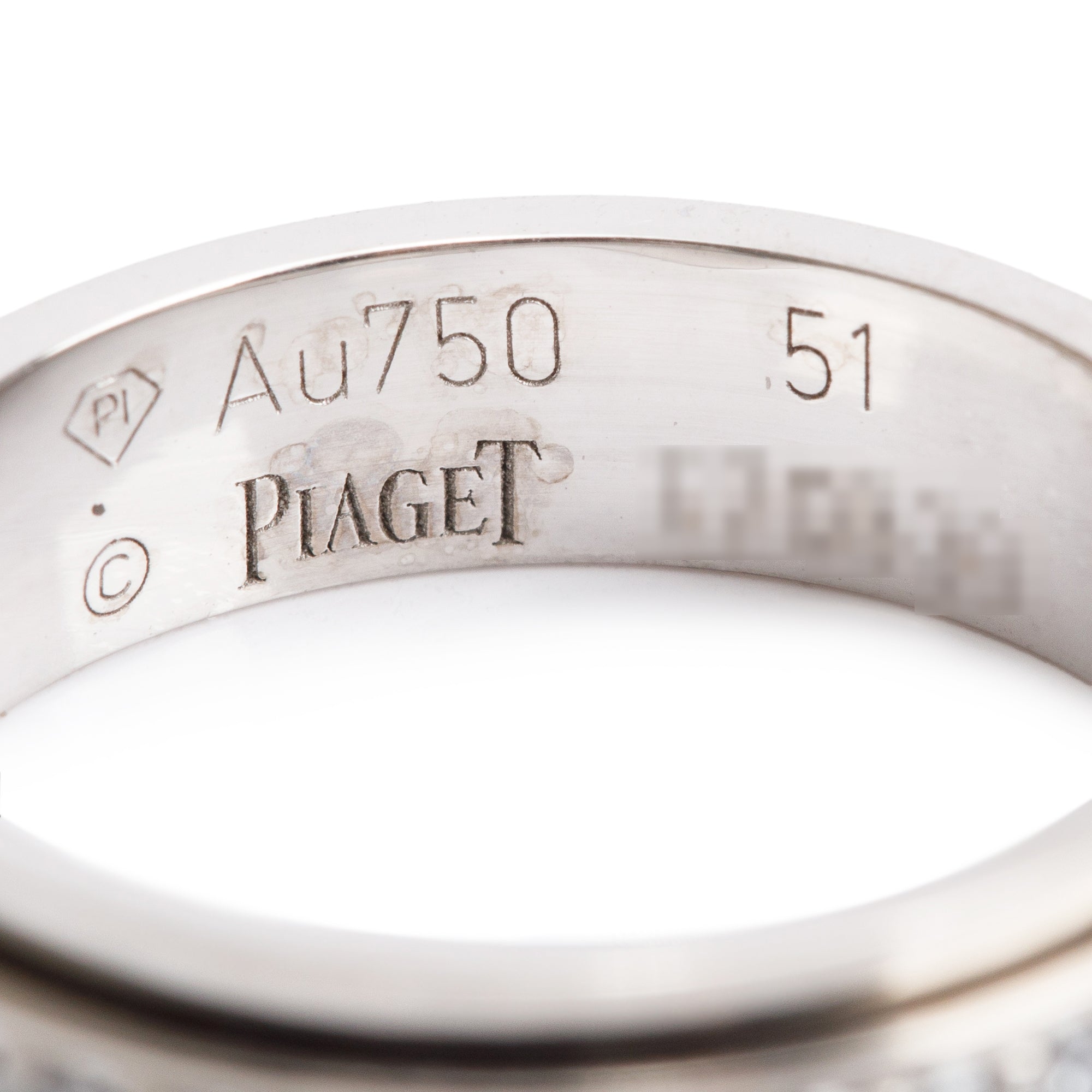 Piaget 18k White Gold Possession Diamond Wedding Band Ring, Size 51 5.5 w/ Box & Certificate