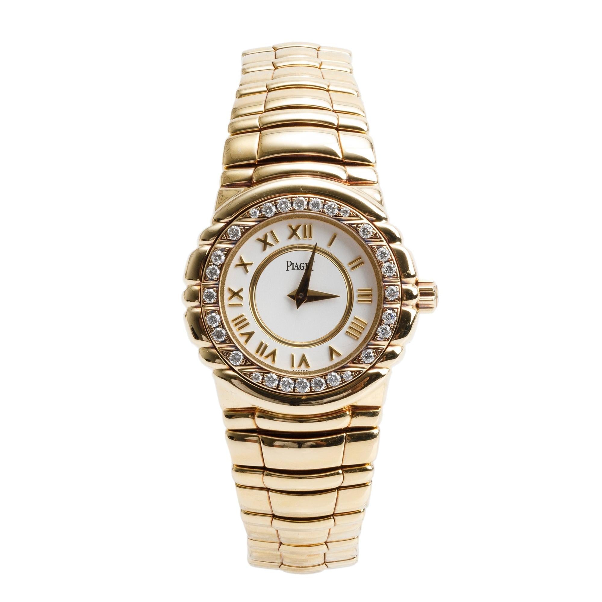 Piaget 18k Yellow Gold Diamond Bezel 25 MM Tanagra Watch 16033