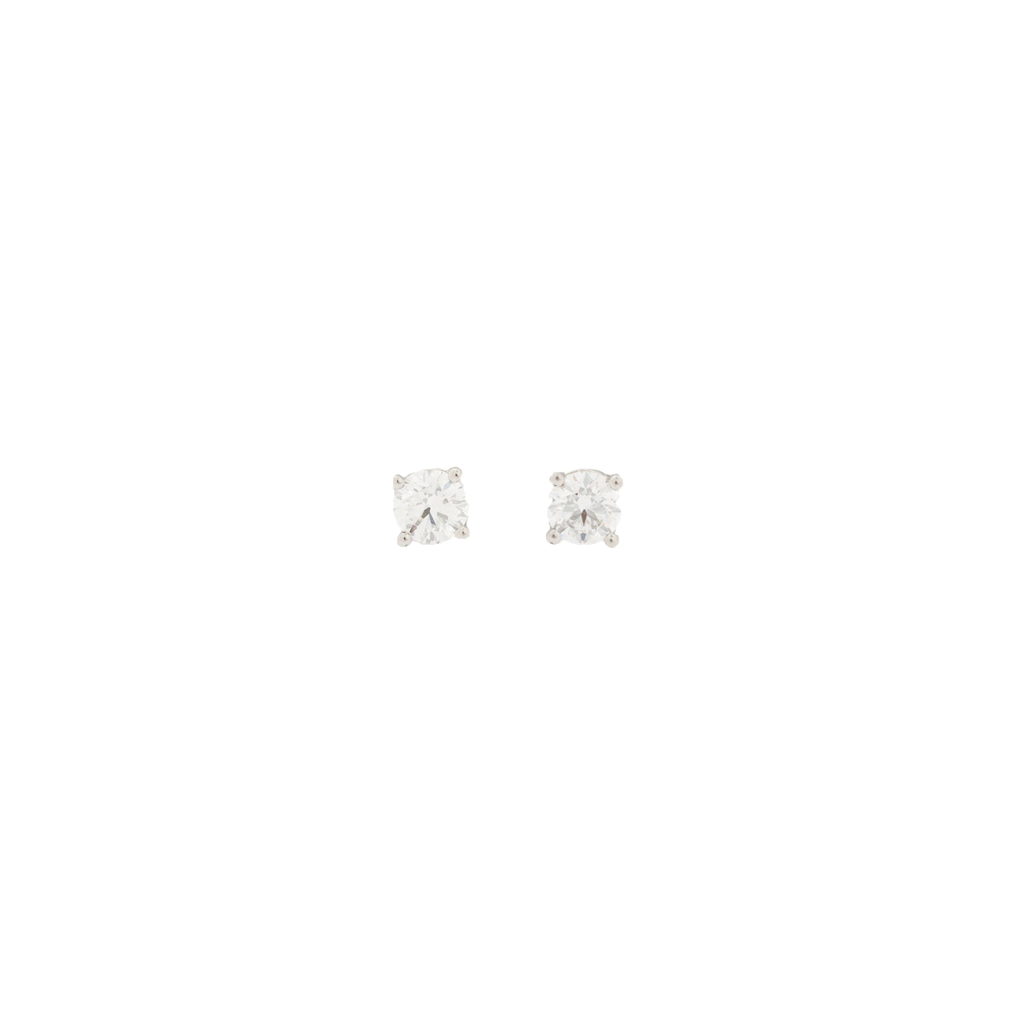 Platinum 0.80 tcw. Diamond Stud Earrings w/ GIA Diamond Certificates