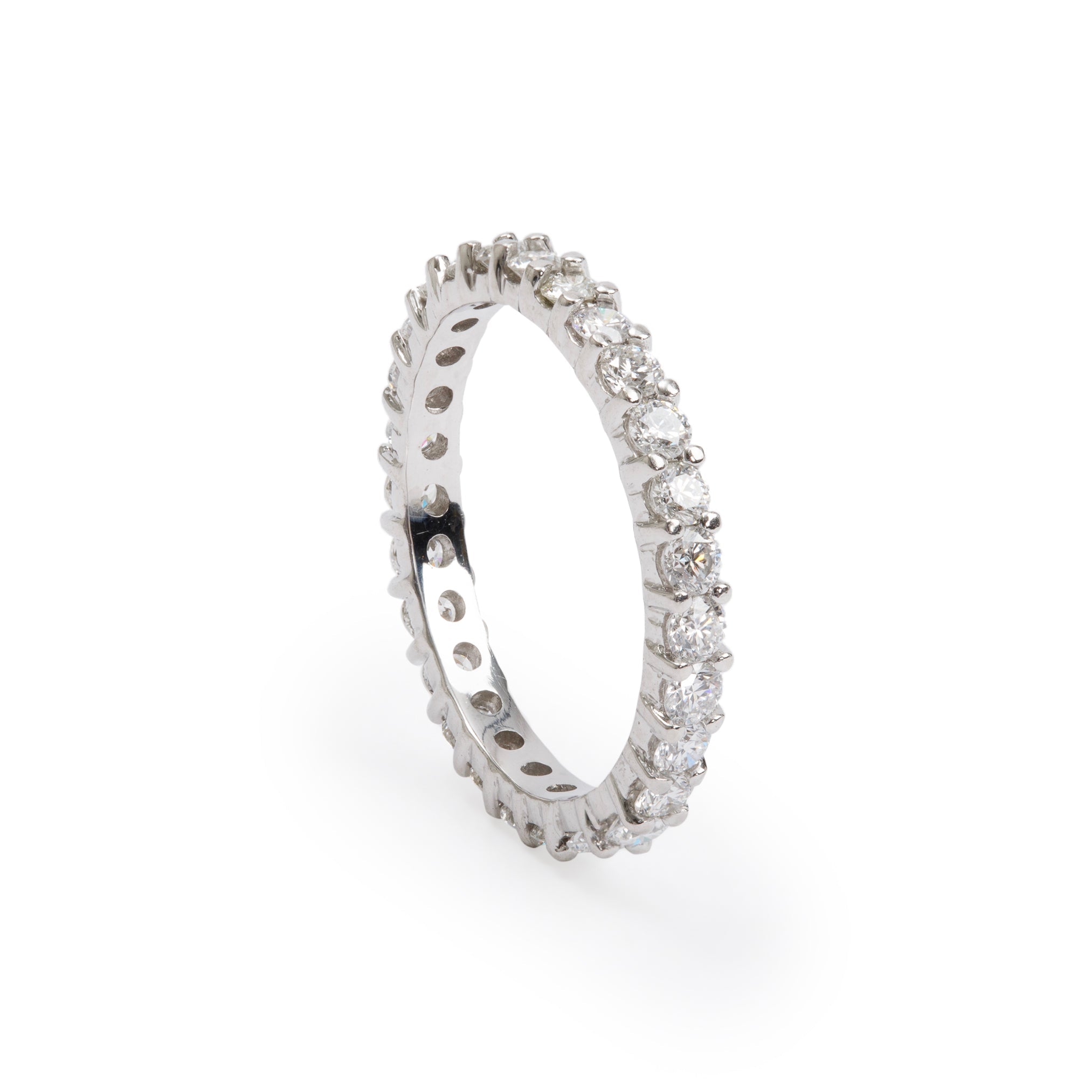 Platinum 1.08 tcw. Diamond Eternity Band Ring, Size 5.25