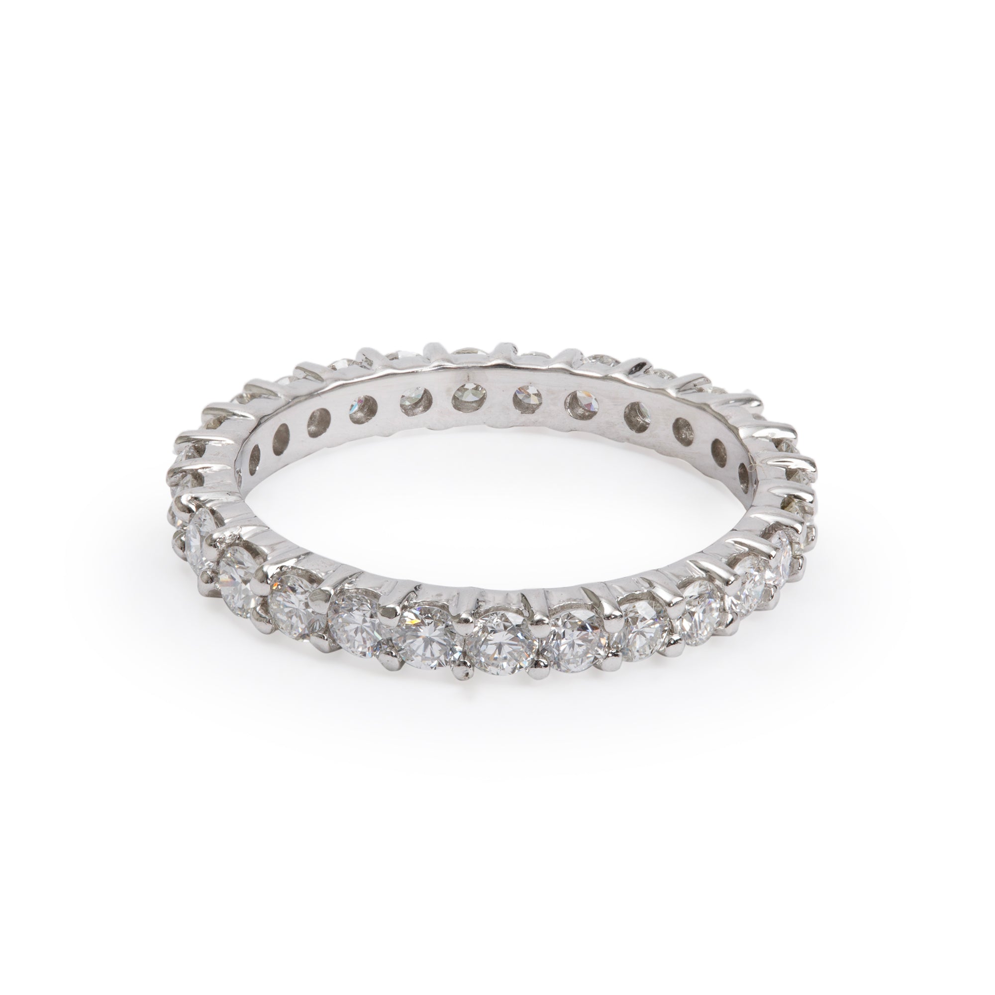 Platinum 1.08 tcw. Diamond Eternity Band Ring, Size 5.25