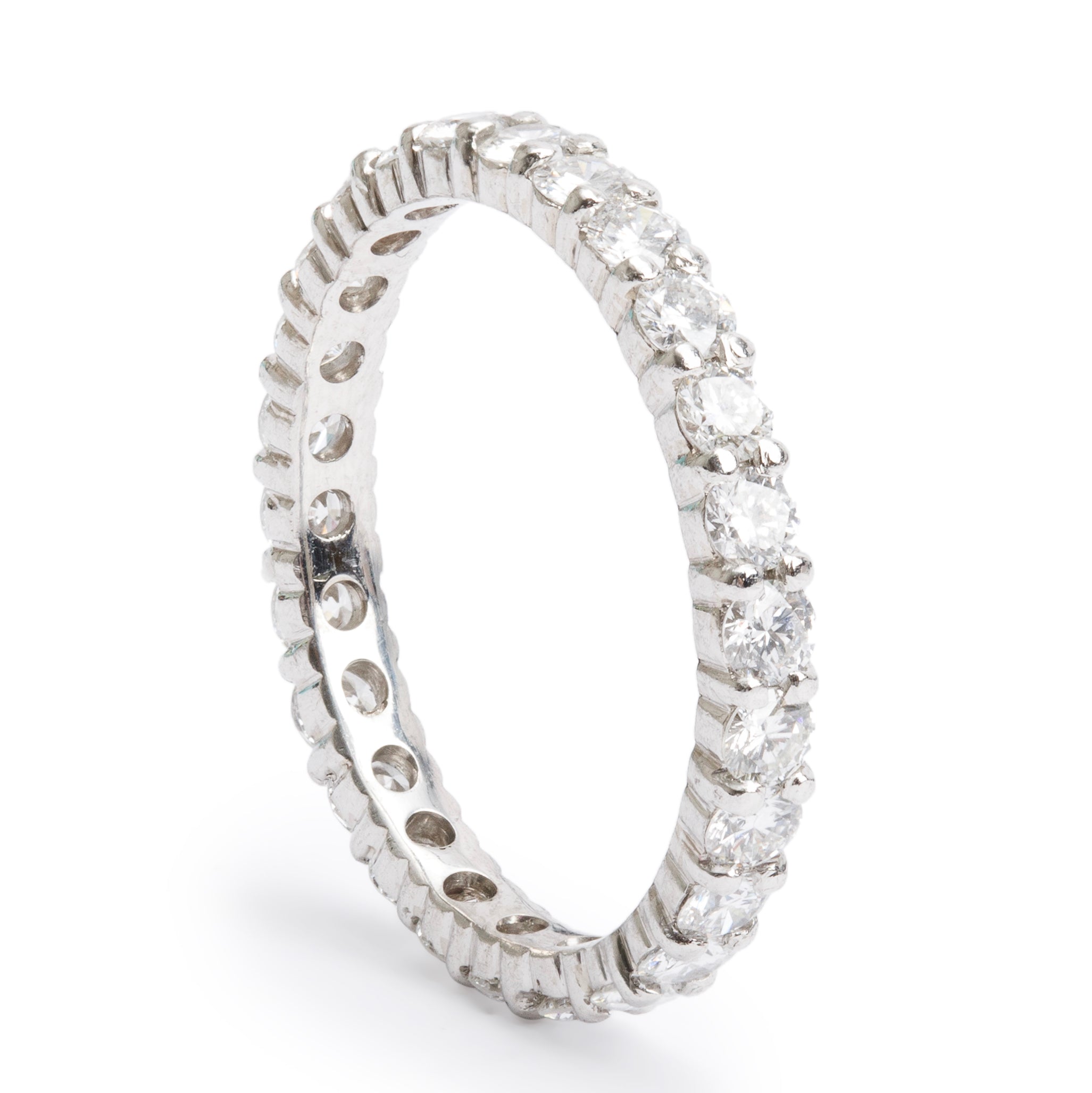 Platinum 1.24 tcw. Diamond Eternity Band Ring, Size 6.5