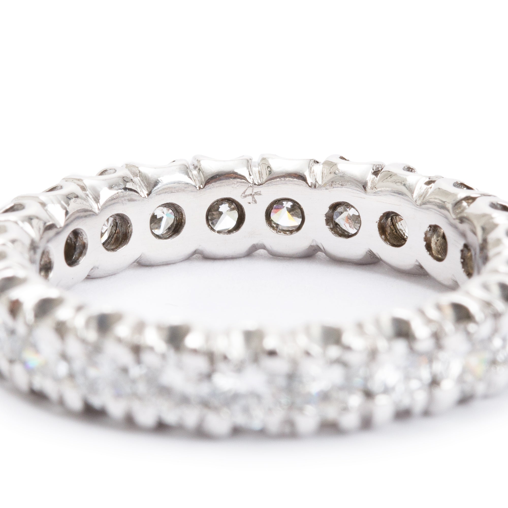 Platinum 1.28 tcw. Diamond Eternity Band Ring, Size 6.75