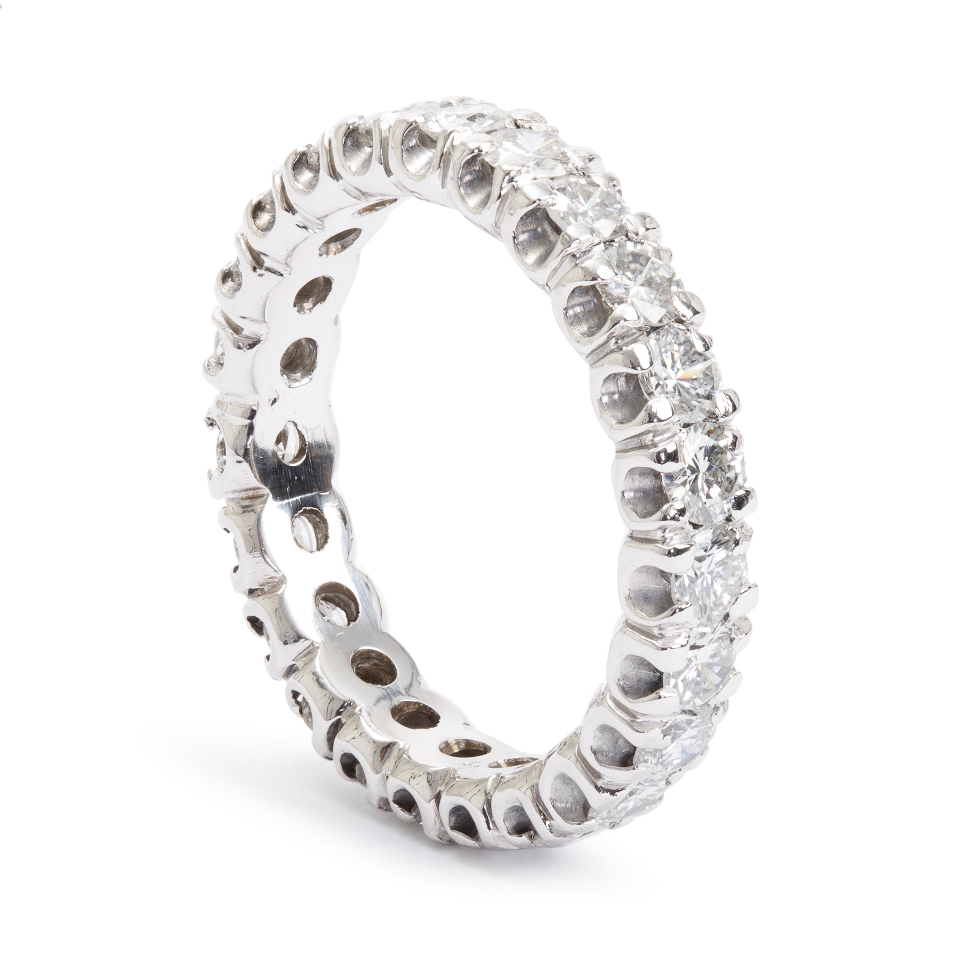 Platinum 1.28 tcw. Diamond Eternity Band Ring, Size 6.75