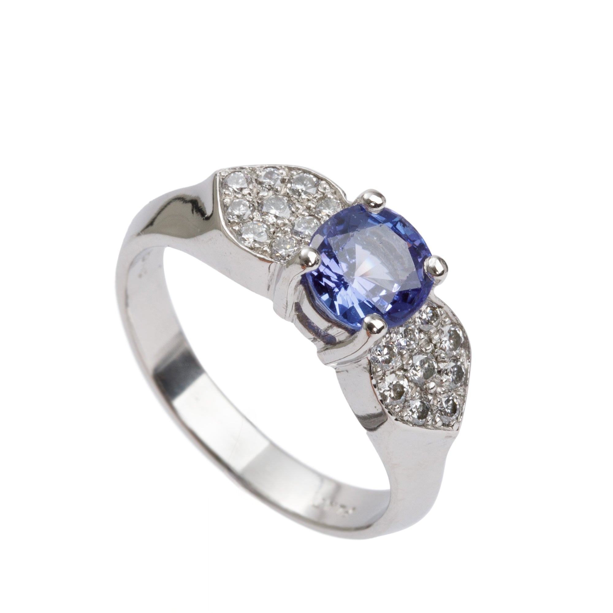 Platinum Tanzanite & Diamond Cocktail Ring, Size 6.5