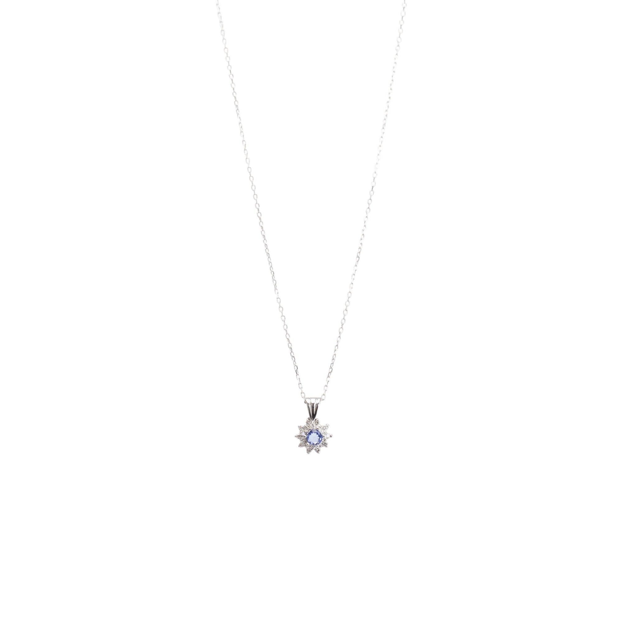 Platinum Tanzanite & Diamond Pendant Necklace