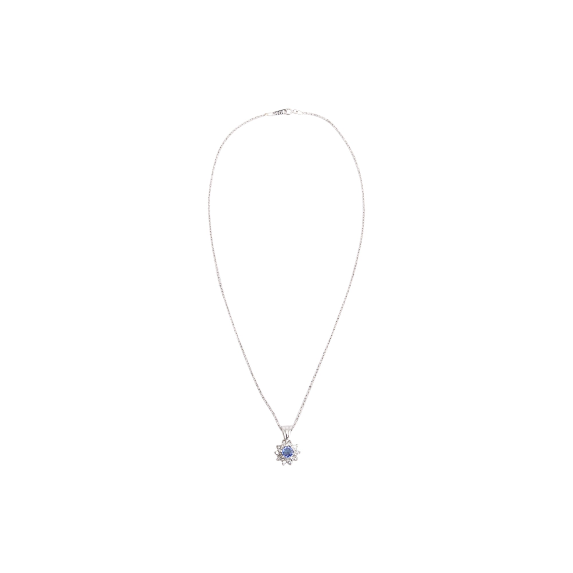 Platinum Tanzanite & Diamond Pendant Necklace