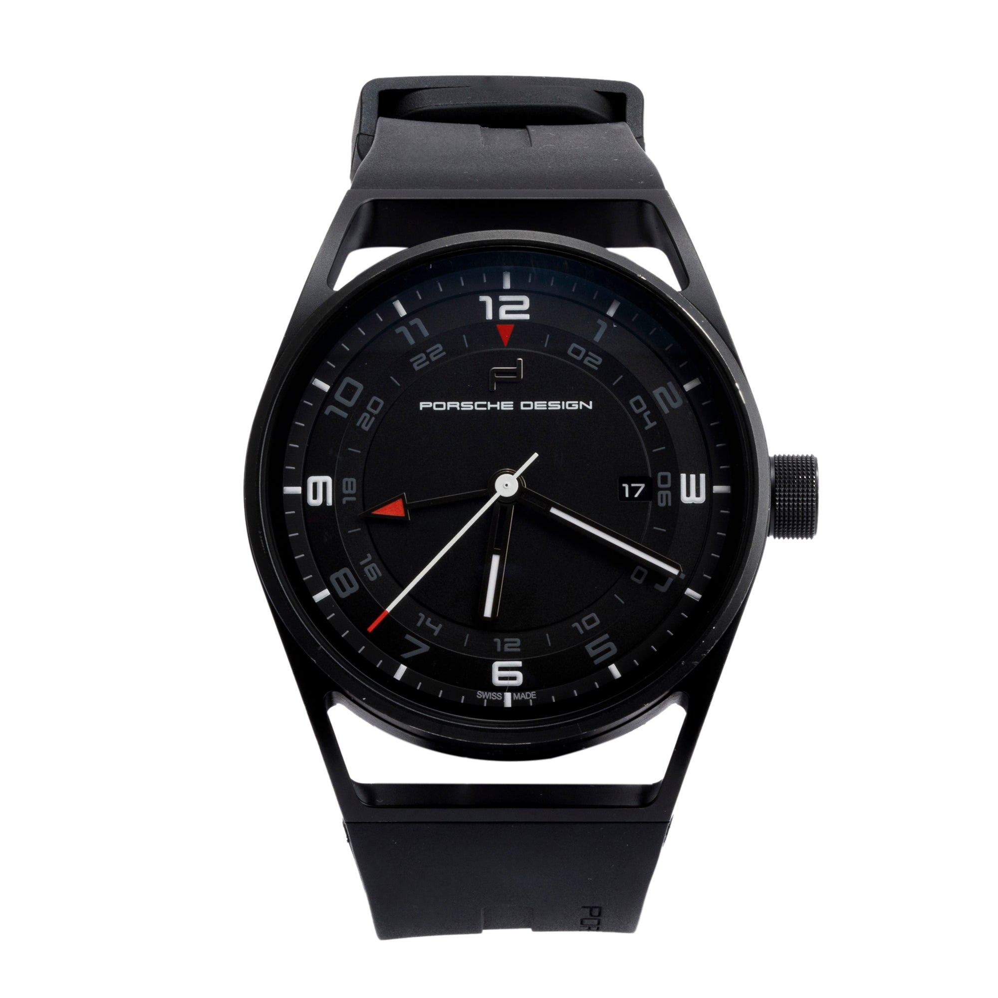 Porsche Design Black Titanium 1919 42 MM GMT Automatic Watch w/ Box & Papers