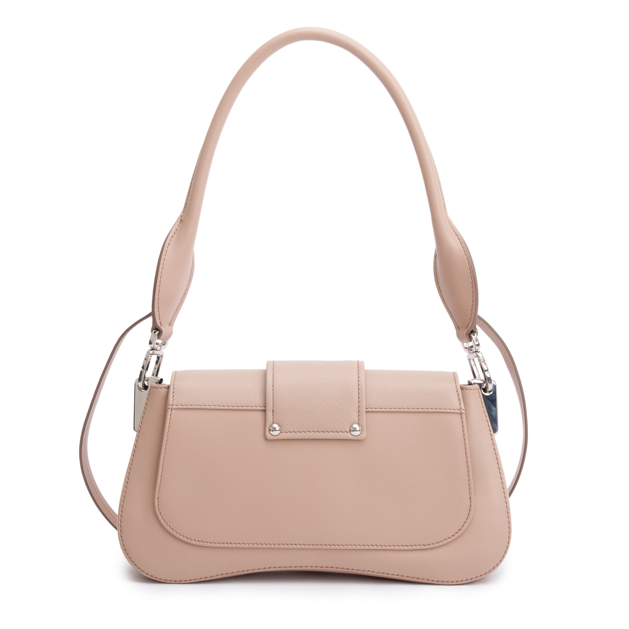 Prada 2020 Beige City Calf Saffiano Sidonie Shoulder Bag w/ Strap