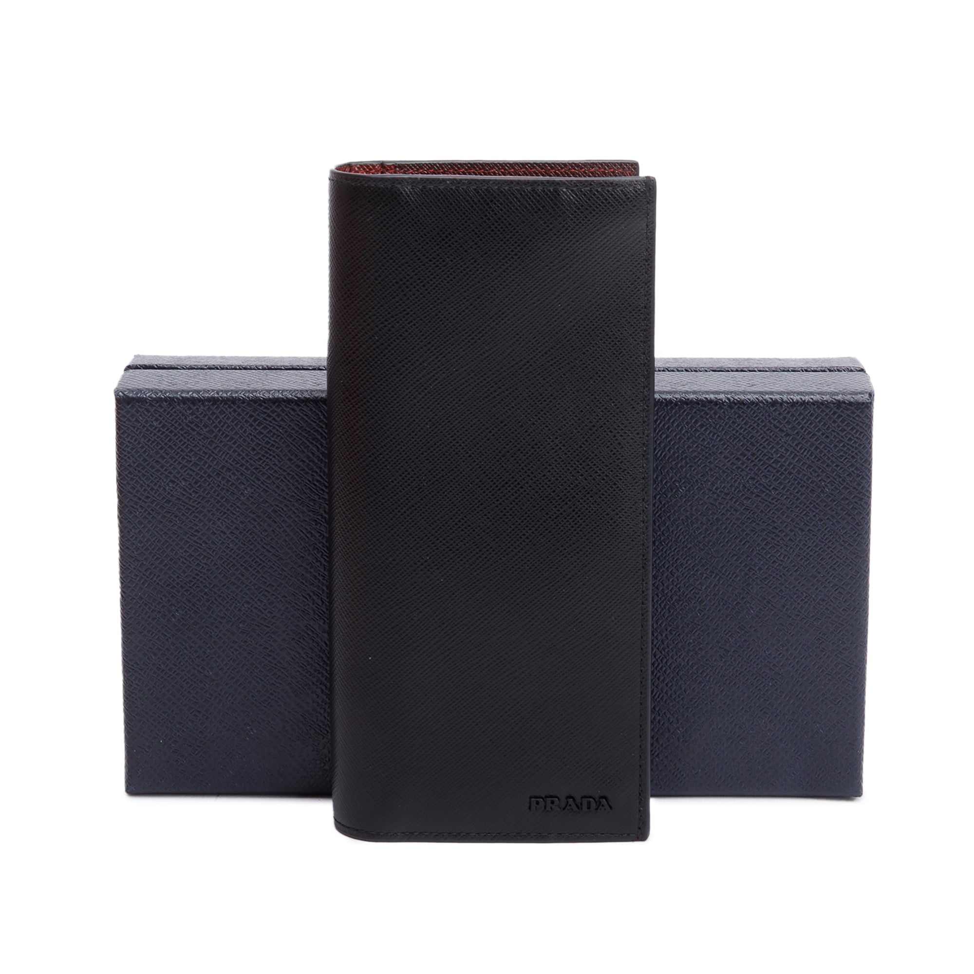 Prada 2020 Black Saffiano Cuir Bifold Long Wallet w/ Box & Authenticity Card