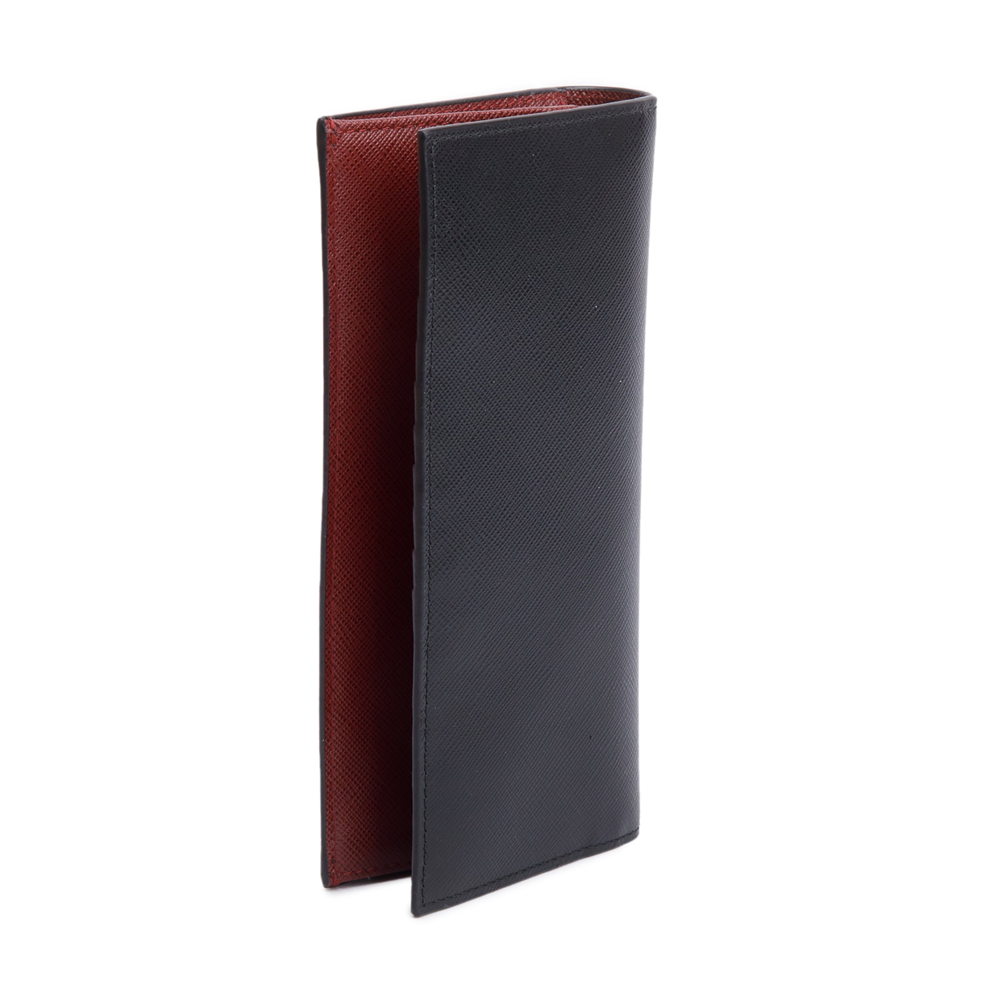 Prada 2020 Black Saffiano Cuir Bifold Long Wallet w/ Box & Authenticity Card