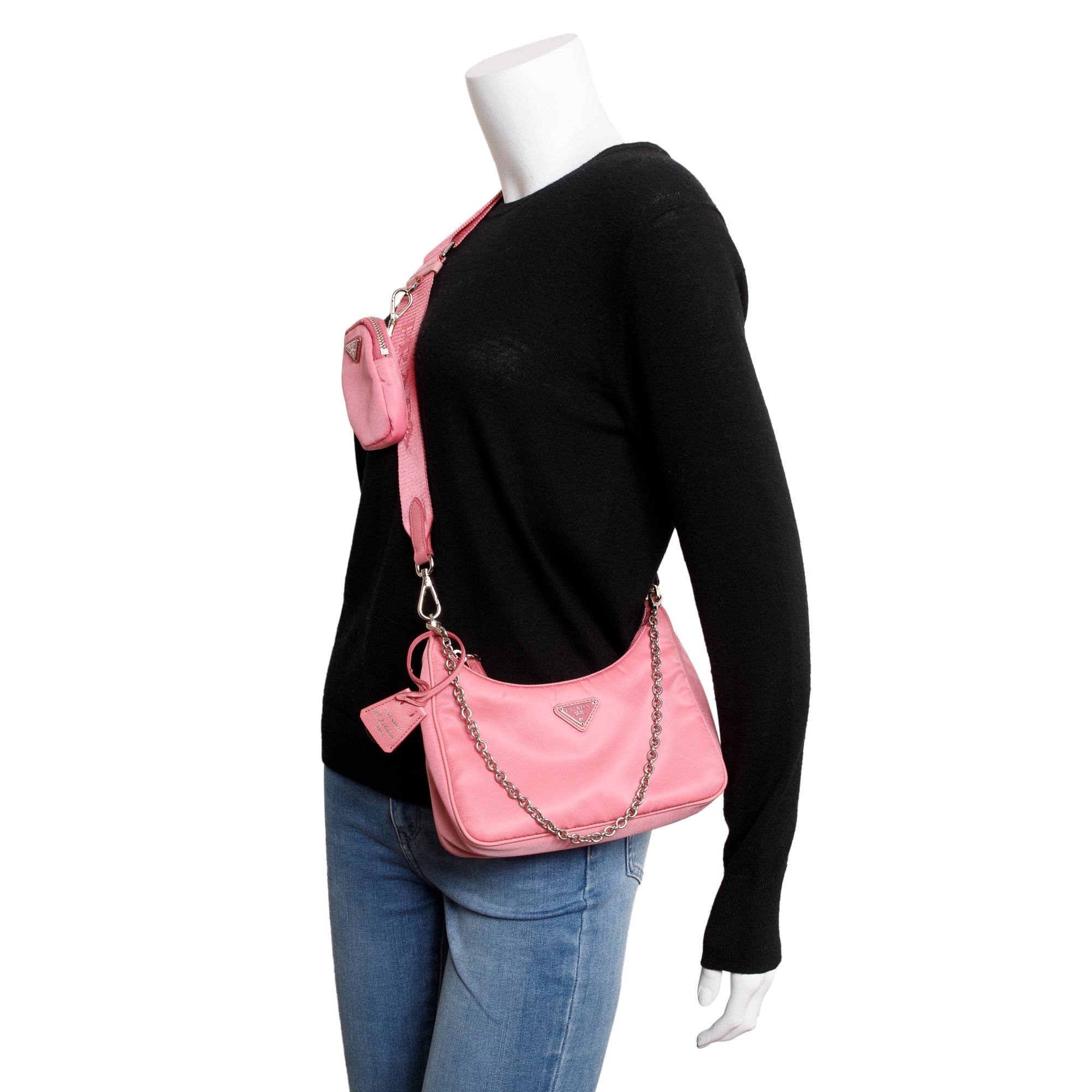 Prada 2020 Pink Re-Edition 2005 Re-Nylon Shoulder Bag w/ Authenticity Card