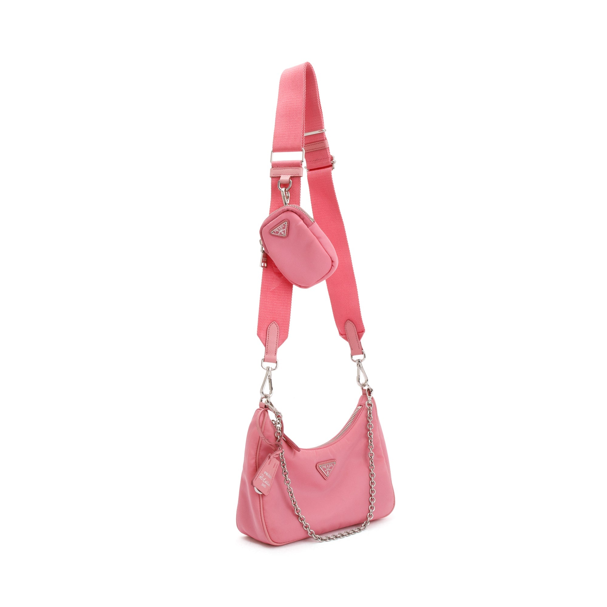 Prada 2020 Pink Re-Edition 2005 Re-Nylon Shoulder Bag w/ Authenticity Card