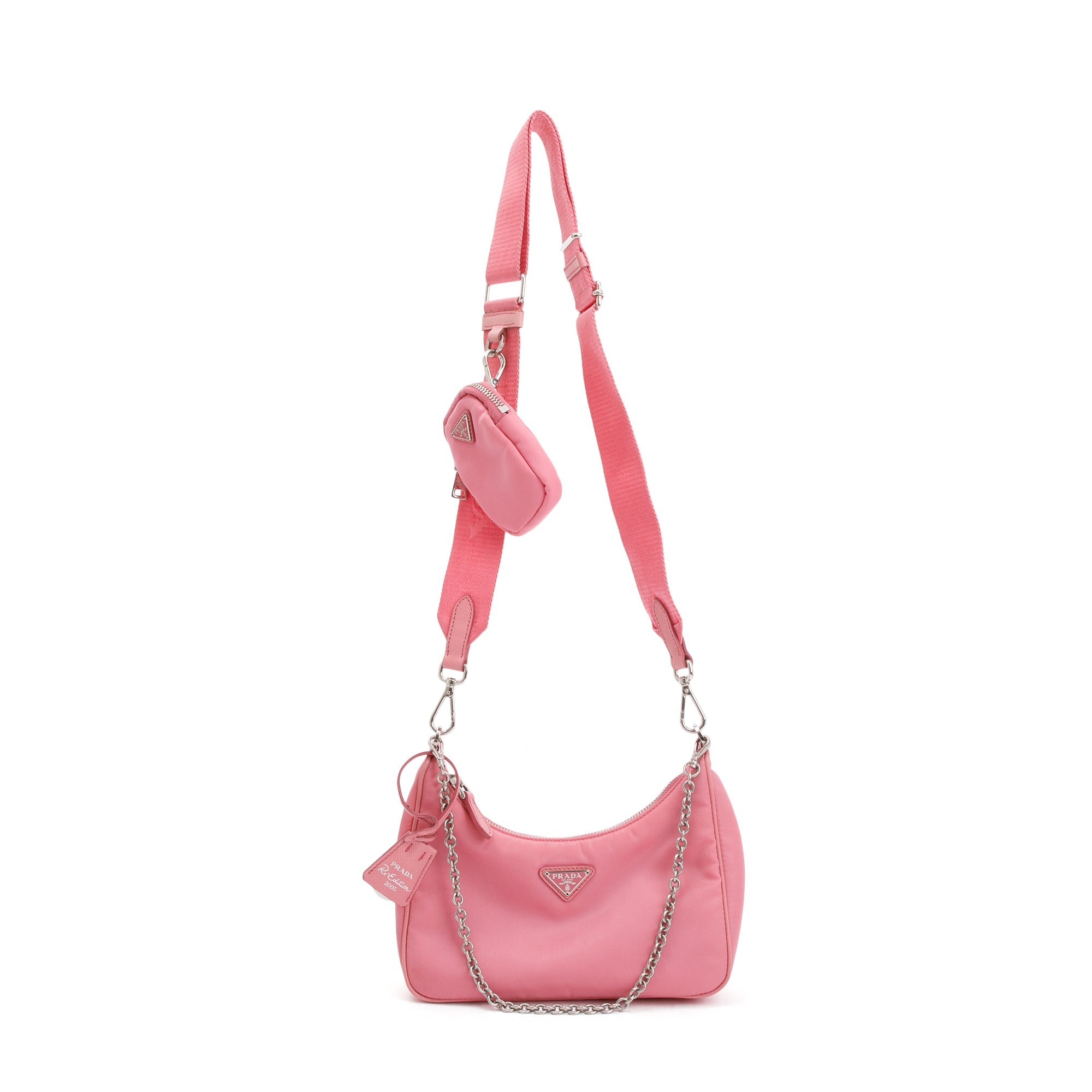 Prada 2020 Pink Re-Edition 2005 Re-Nylon Shoulder Bag w/ Authenticity Card