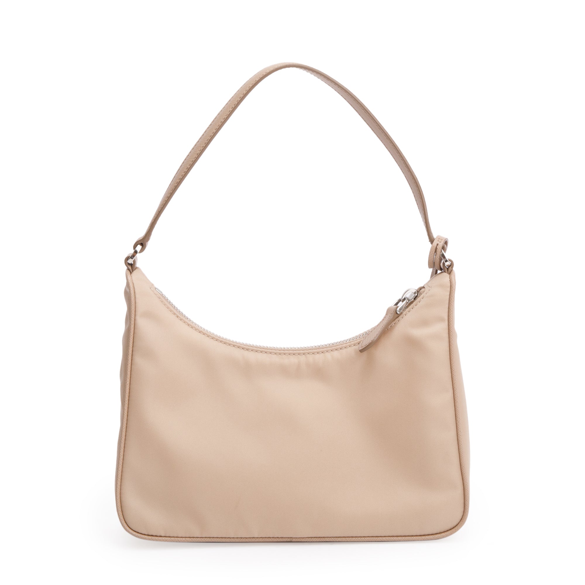 Prada 2021 Beige Re-Edition 2005 Re-Nylon and Saffiano Mini Bag w/ Box & Autheniticty Card