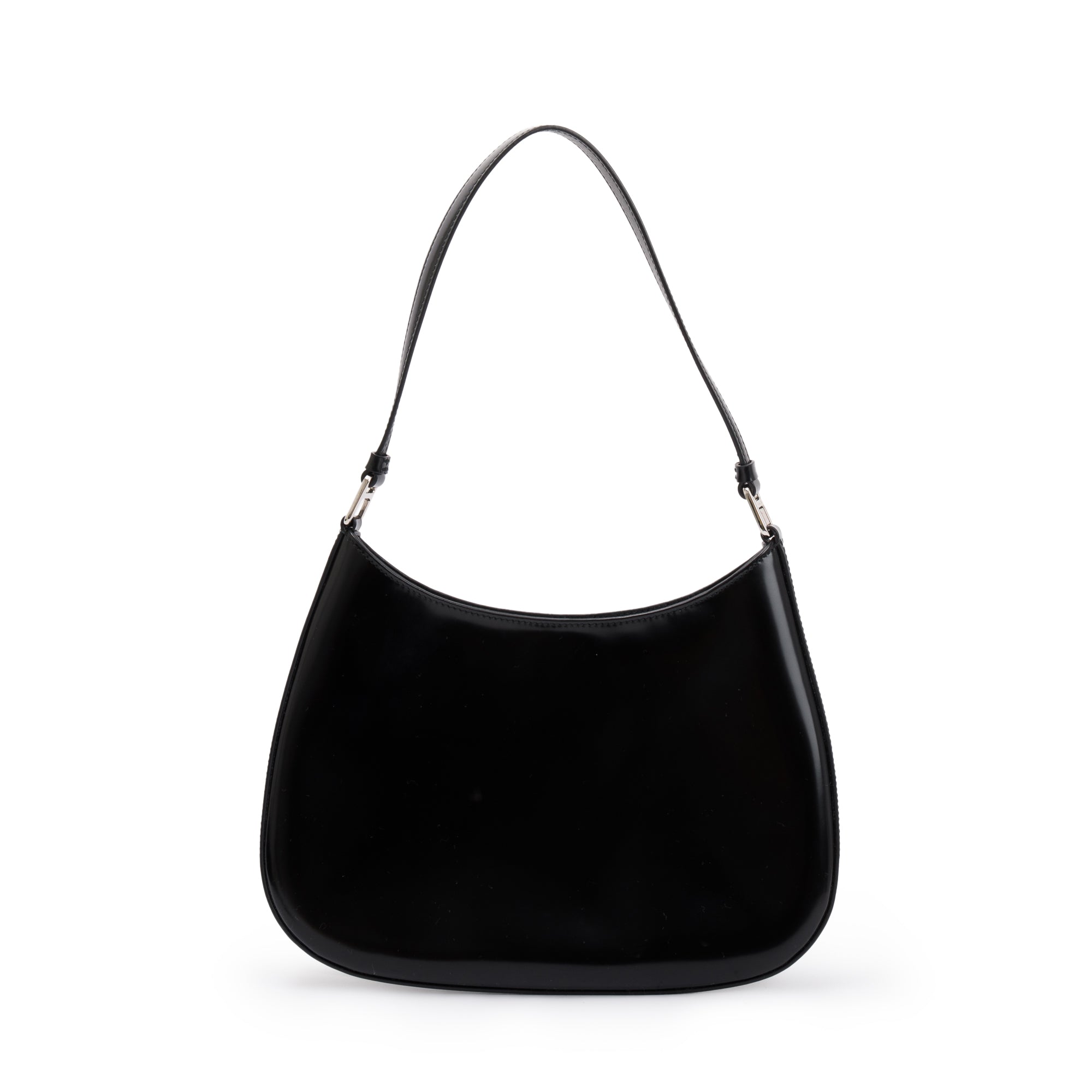 Prada 2021 Black Spazzolato Leather Cleo Bag w/ Authenticity Card