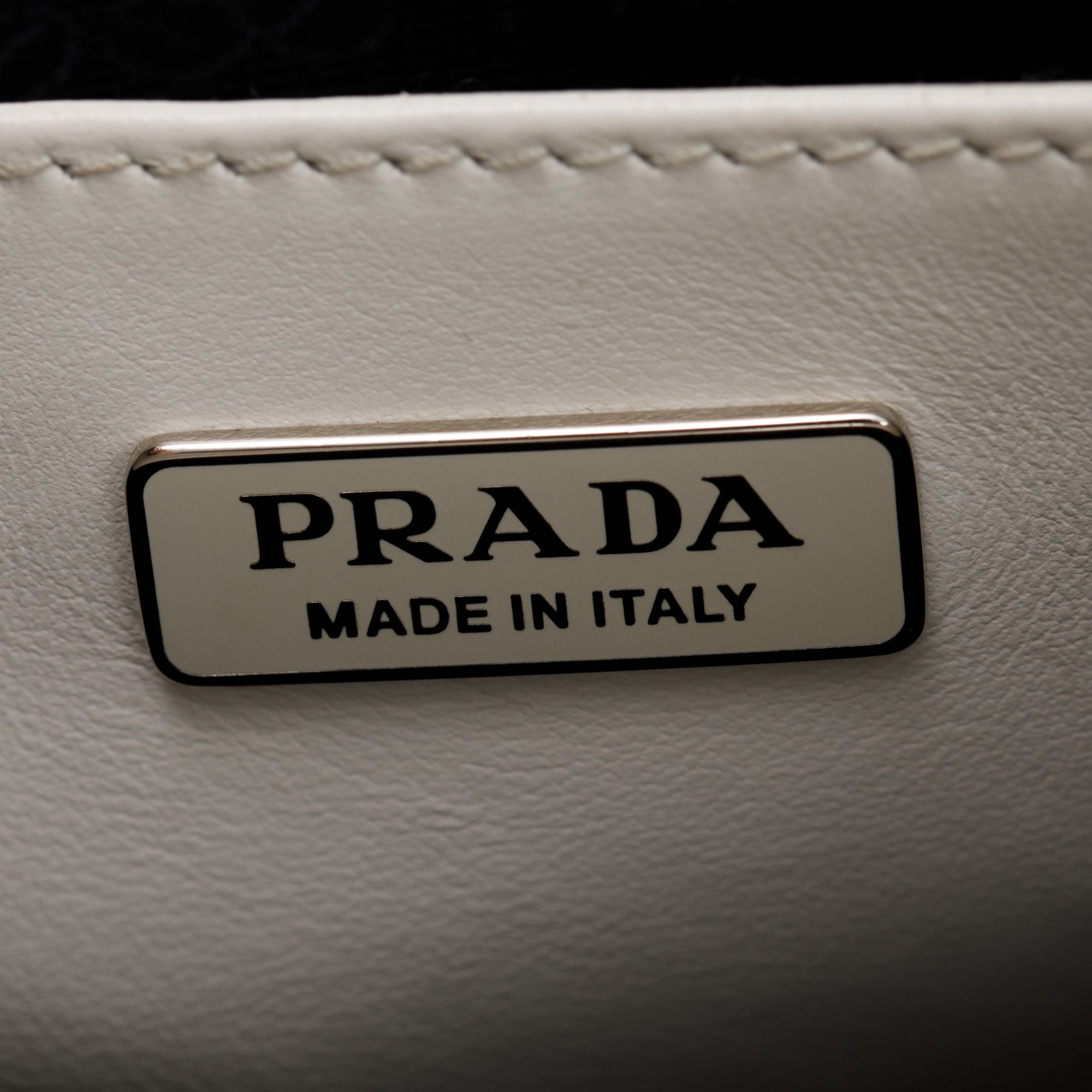 Prada 2021 White Spazzolato Leather Cleo Bag w/ Authenticity Card