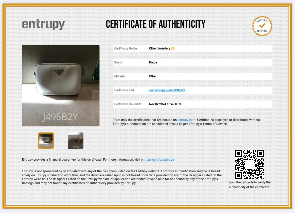 Prada 2021 White Spazzolato Leather Small Brique Crossbody Bag w/ Box & Authenticity Card