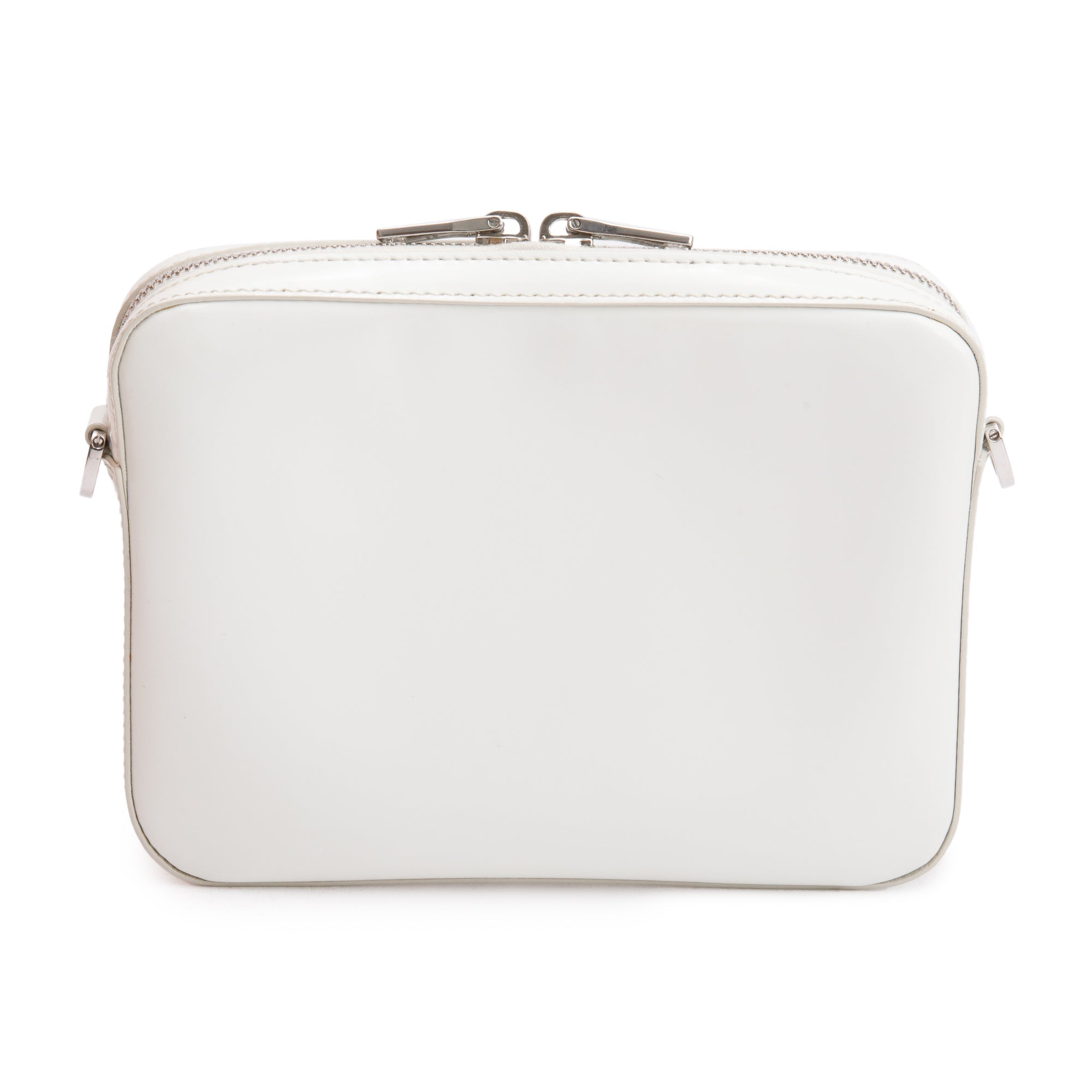 Prada 2021 White Spazzolato Leather Small Brique Crossbody Bag w/ Box & Authenticity Card